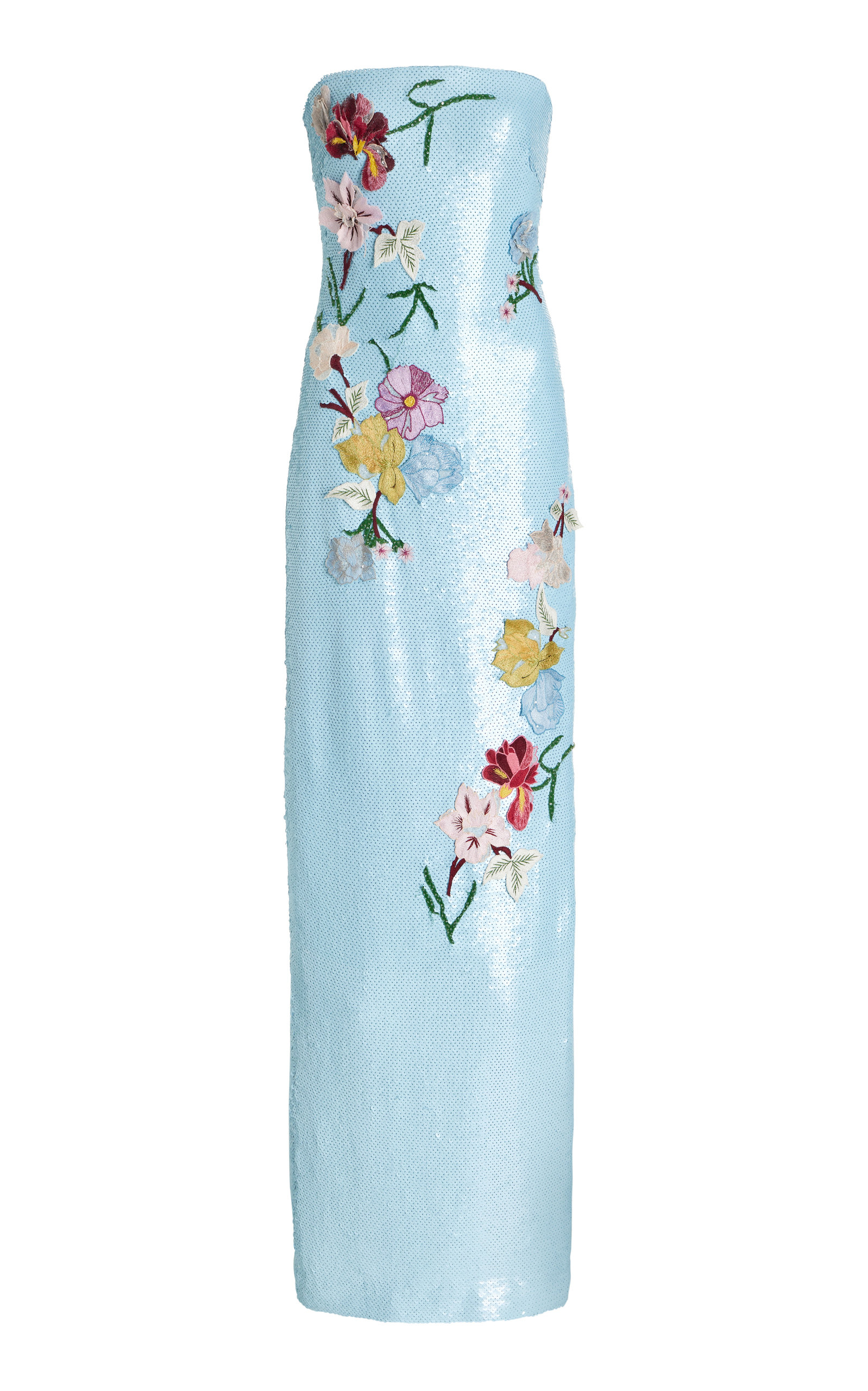 Monique Lhuillier Women's Floral-appliqued Sequined Strapless Gown In Blue | ModeSens Monique Lhuillier Women's Floral-appliqued Sequined Strapless Gown In Blue | ModeSens