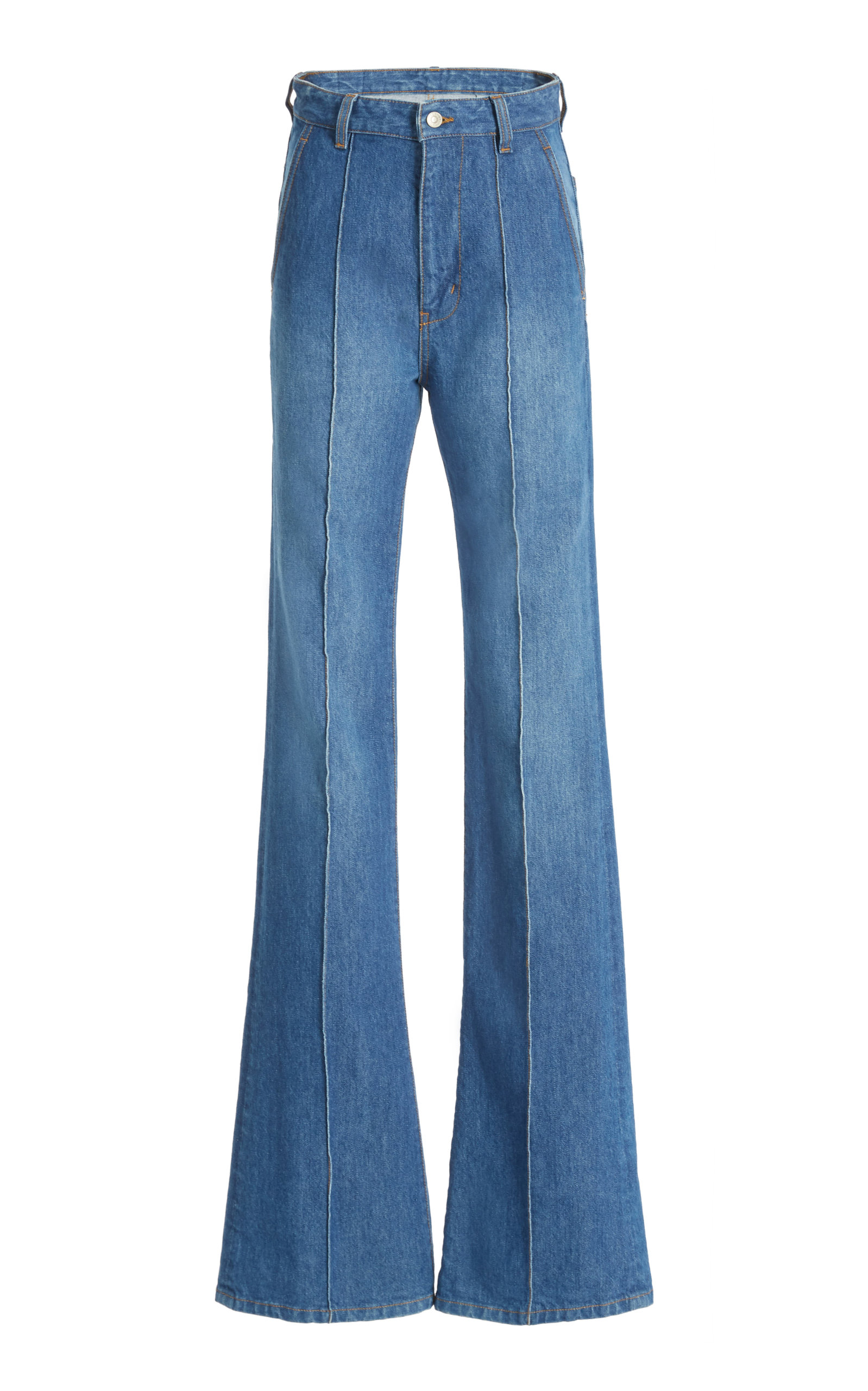 Victoria Beckham - Women's Brigitte Straight-Leg Denim Jeans - Medium Wash - 24 - Moda Operandi