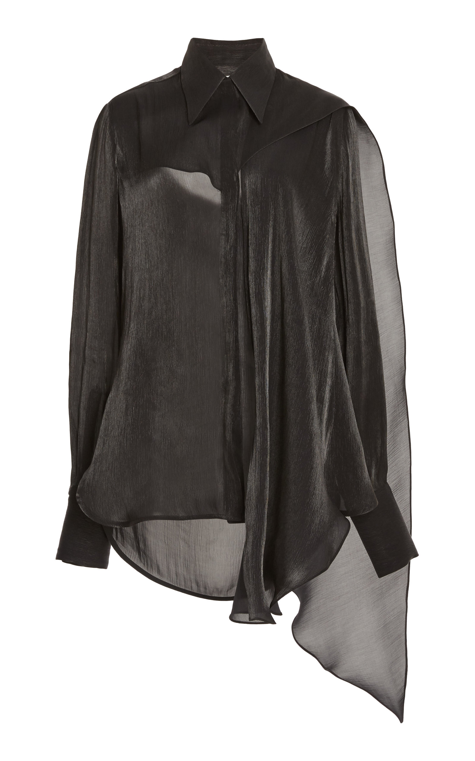 Victoria Beckham Women's Sheer Crepe Cutout Blouse In Black