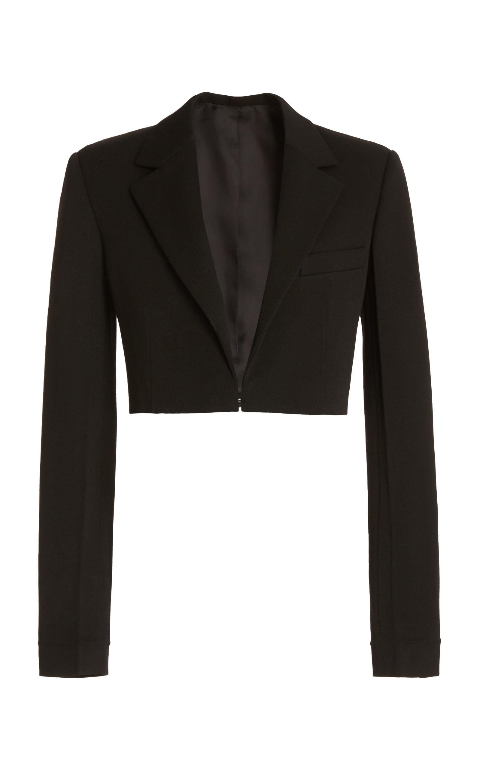Victoria Beckham - Women's Cropped Wool Gabardine Jacket - Black - UK 6 - Moda Operandi