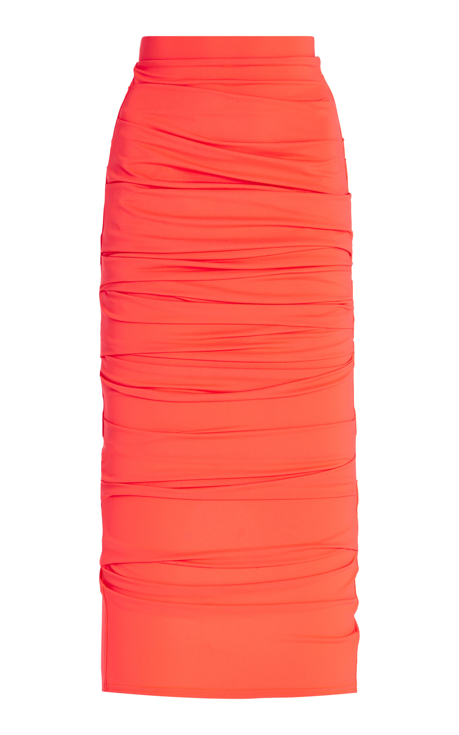 Alex Perry Regan Ruched Midi Skirt - Pink