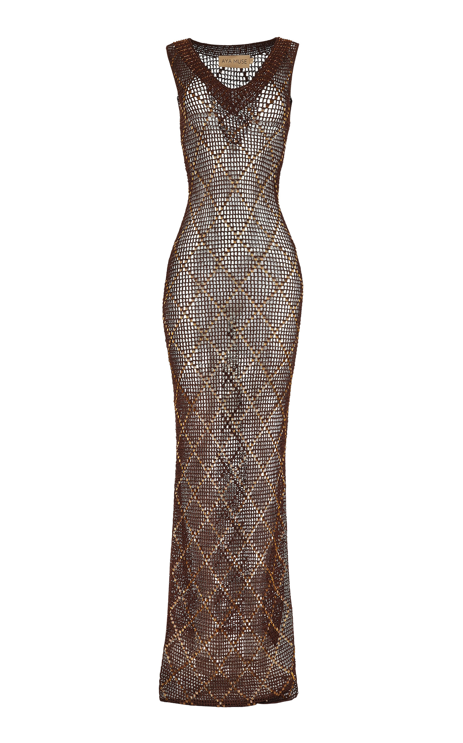 aya muse crochet dress Sheer crochet maxi dress in white - Aya Muse