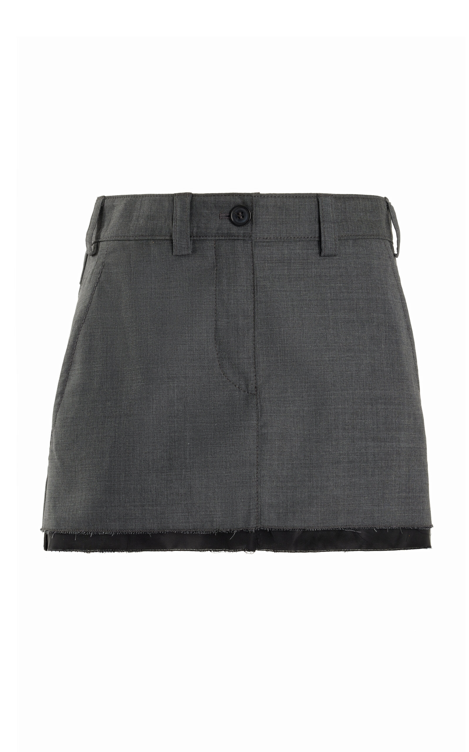 Miu Miu - Wool Mini Skirt - Grey - IT 40 - Moda Operandi