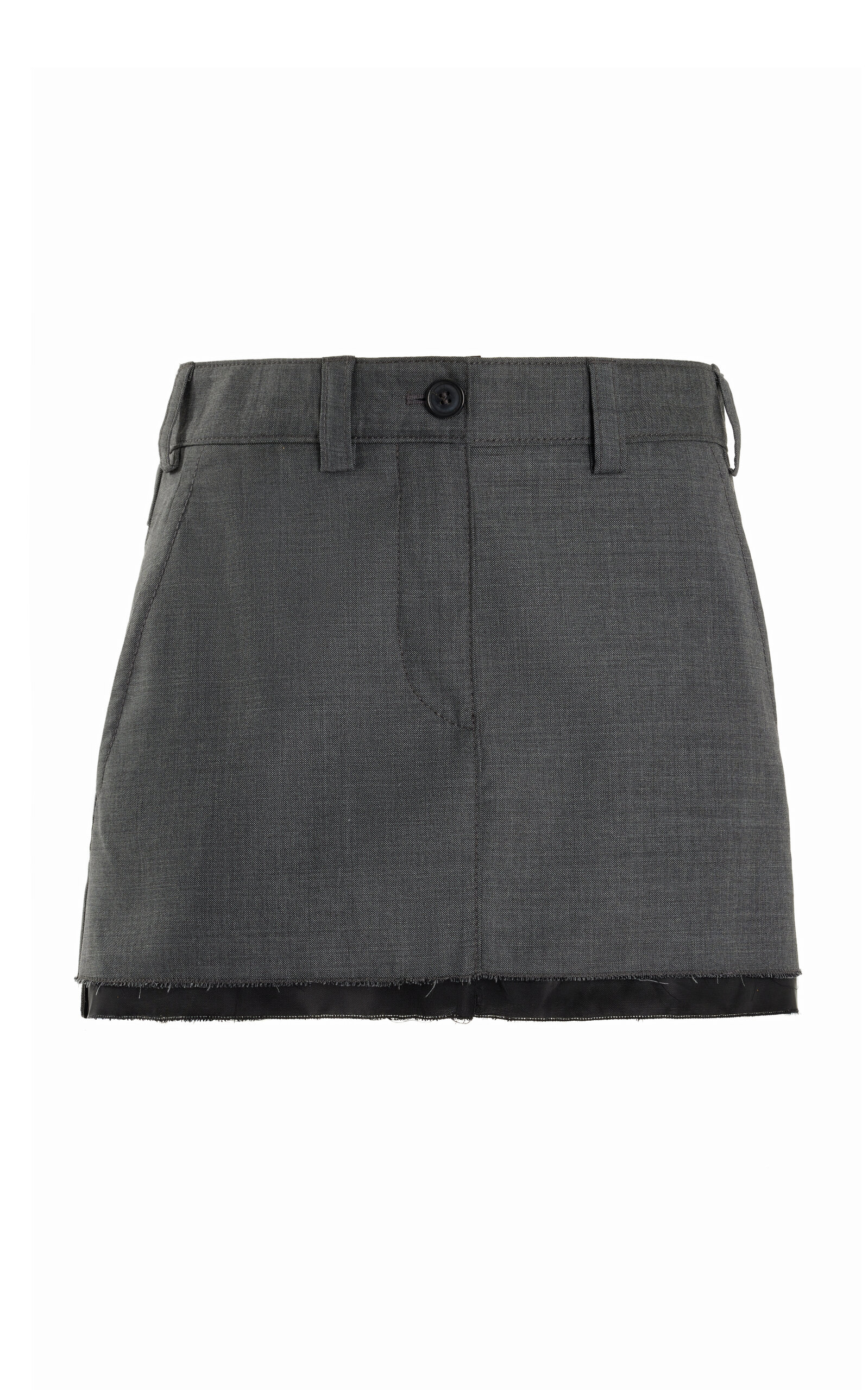 Miu Miu - Women's Wool Mini Skirt - Grey - IT 36 - Moda Operandi