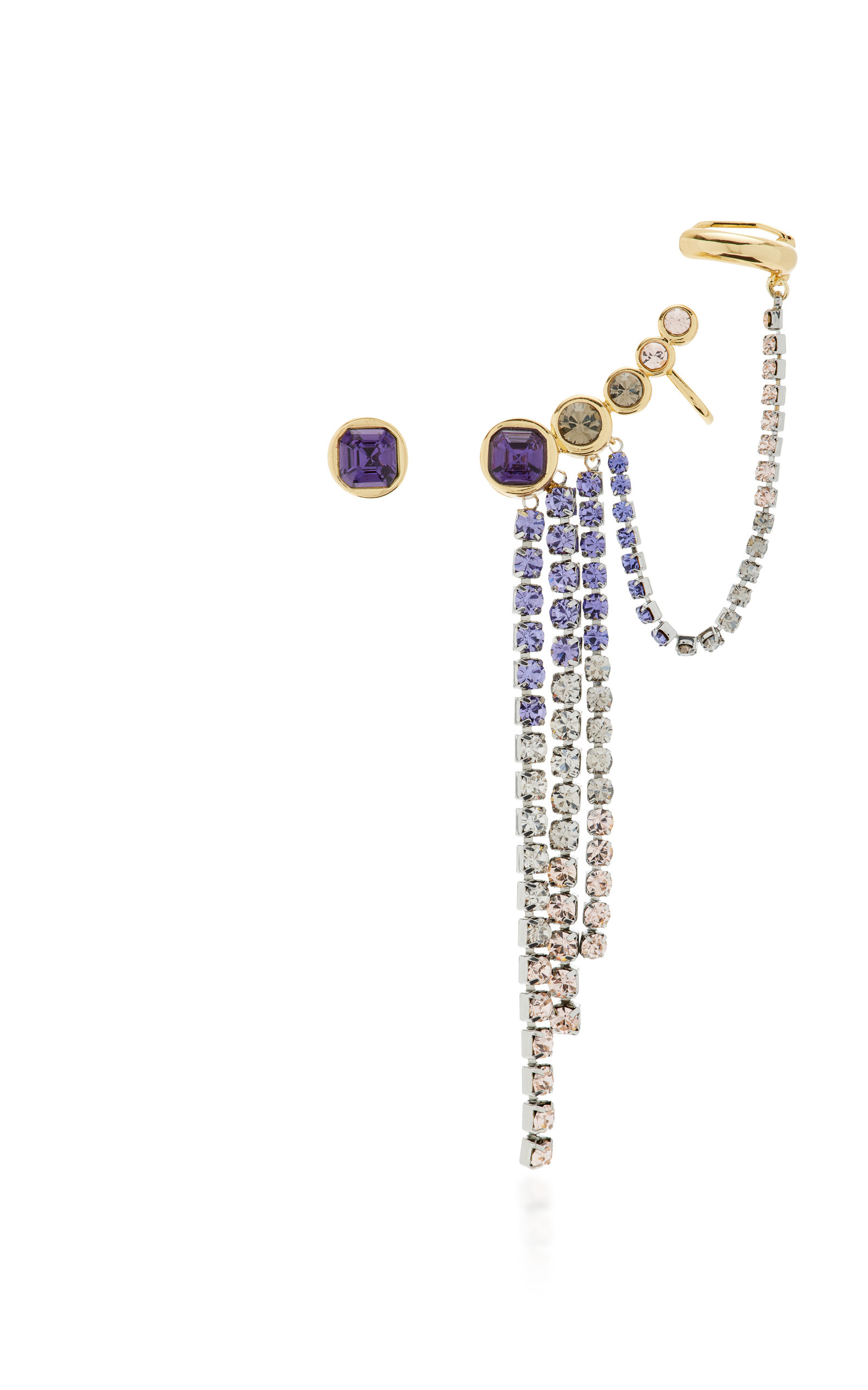 DEMARSON Women's Elena Soft Amethyst Ombre Crystal Earrings