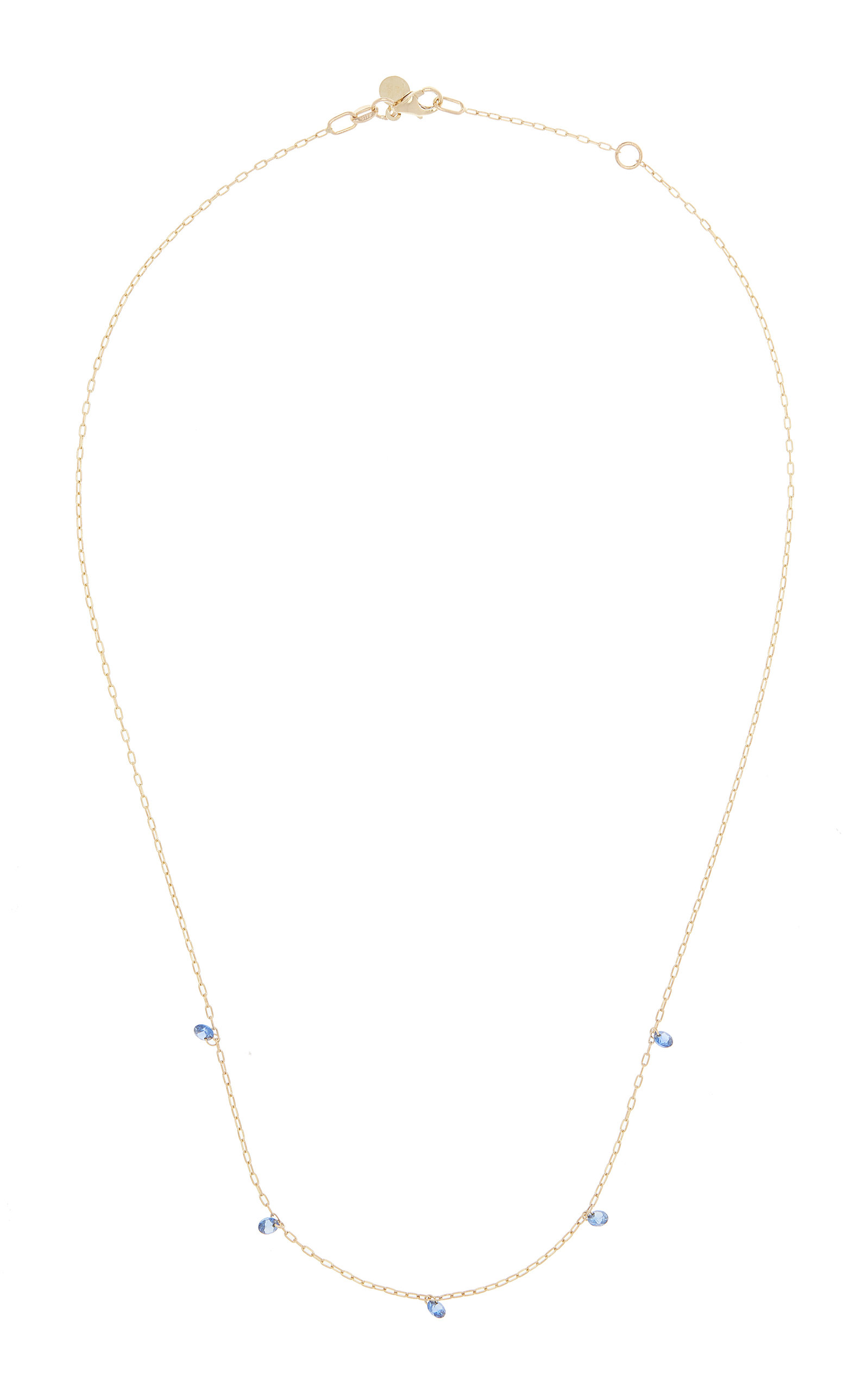 Solar System 14K Yellow Gold Sapphire Necklace
