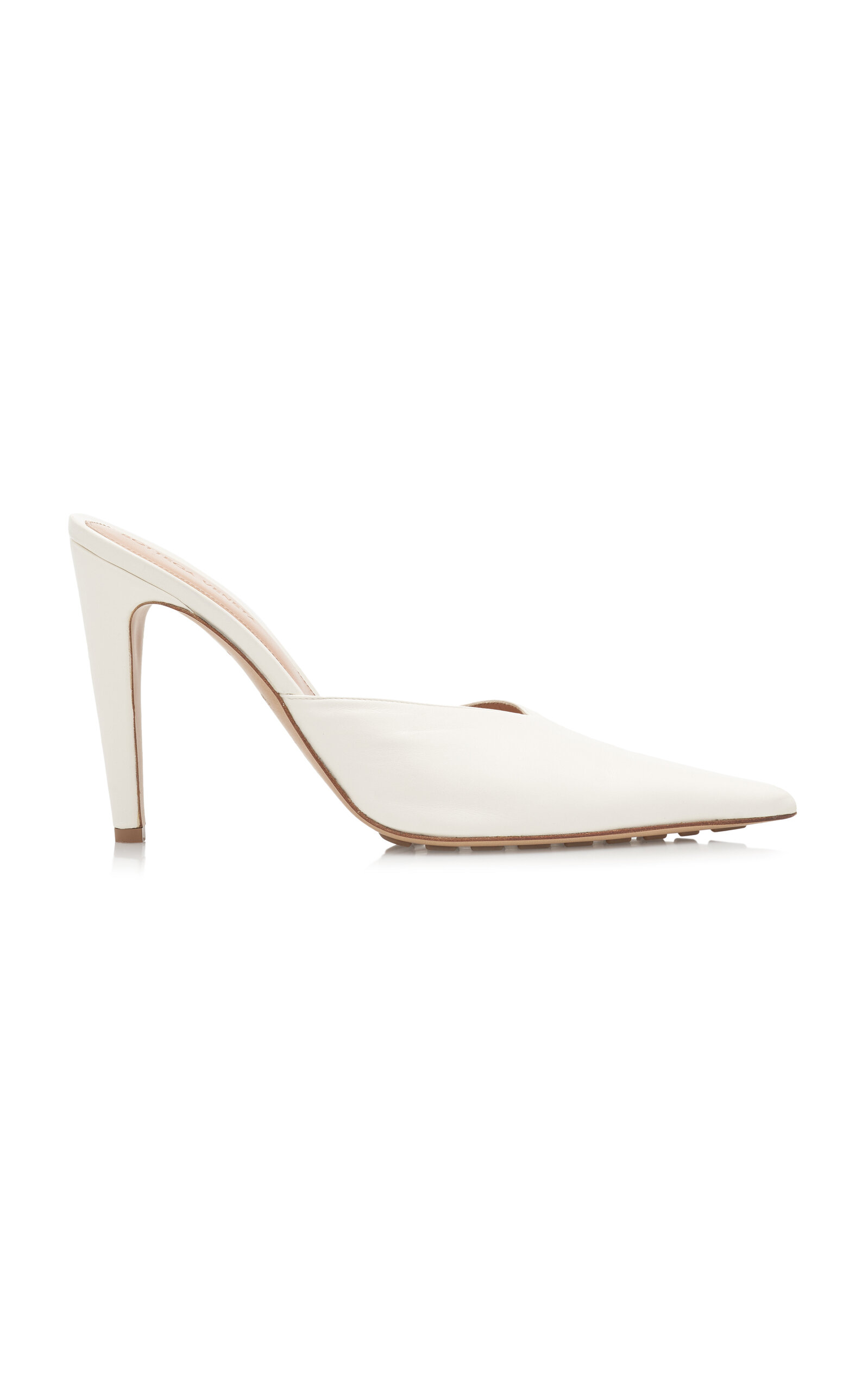 Bottega Veneta Punta Leather Mules In White