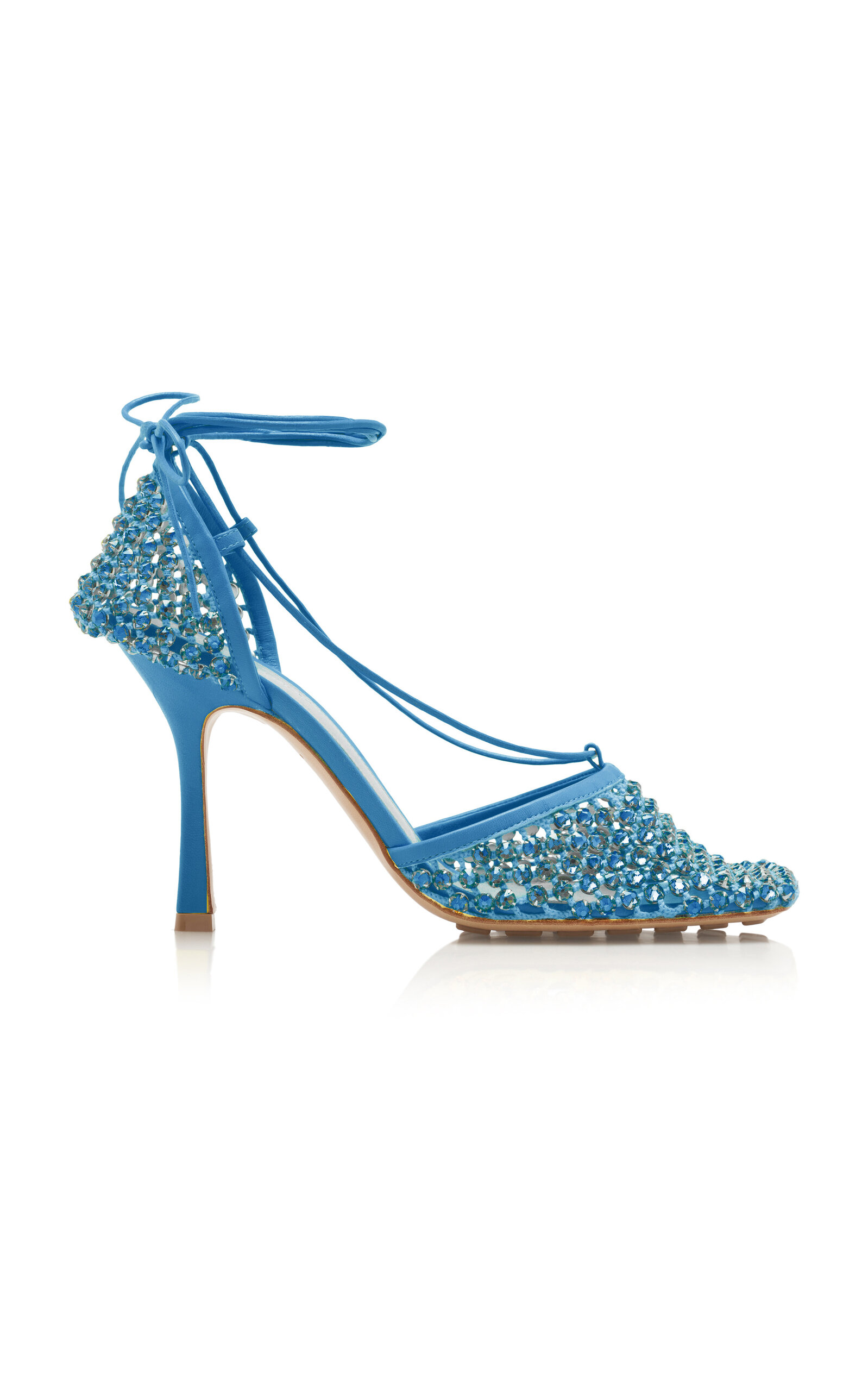 Bottega Veneta Sparkle Stretch Sandals In Blue
