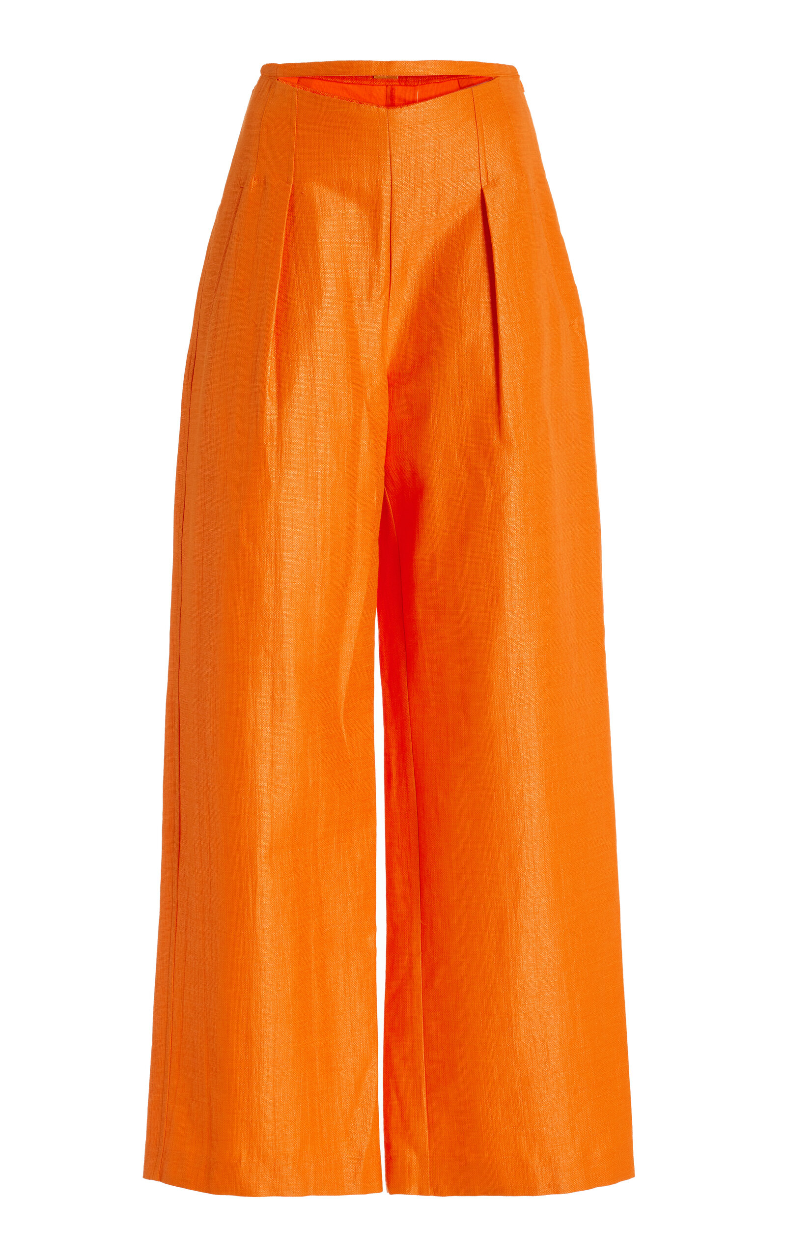 Cult Gaia Tasha Cutout Cotton-Blend Raffia Wide-Leg Pants - Orange - Women's Clothing