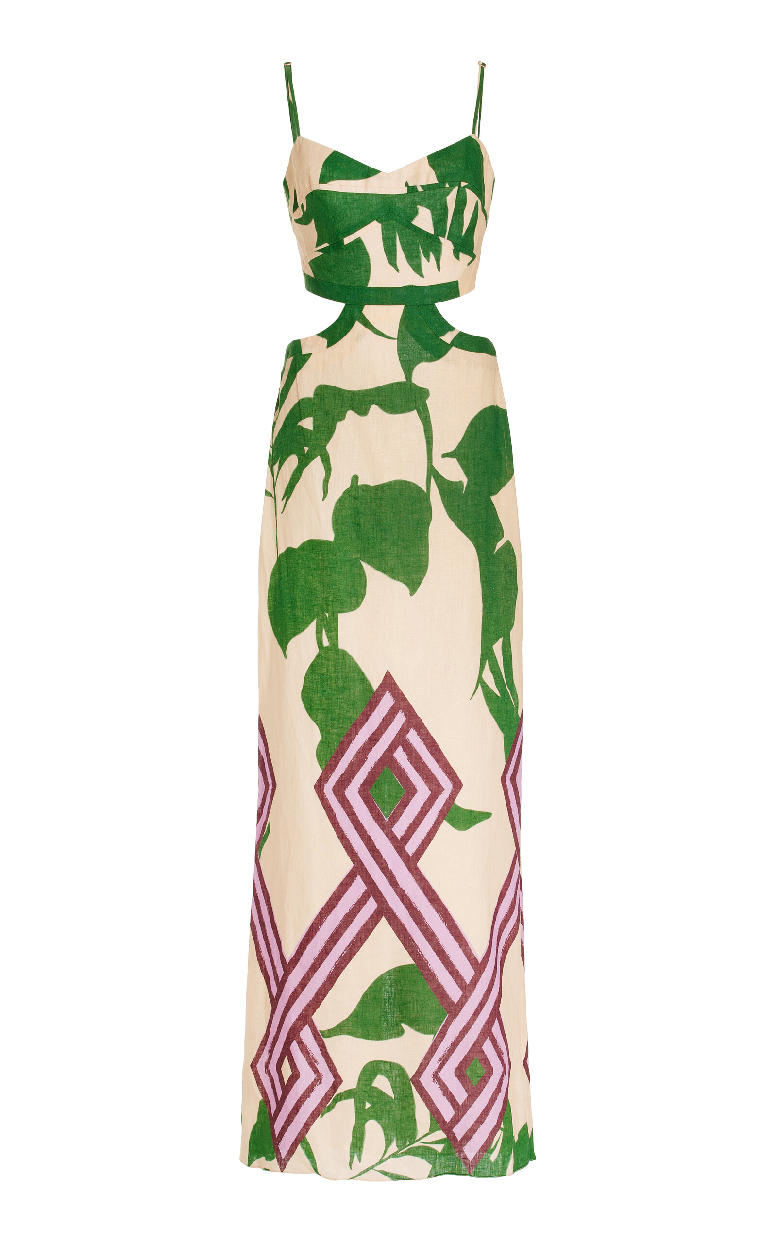 Johanna Ortiz - Women's Between Daydreams Printed Linen Maxi Dress - Multi - US 0 - Moda Operandi