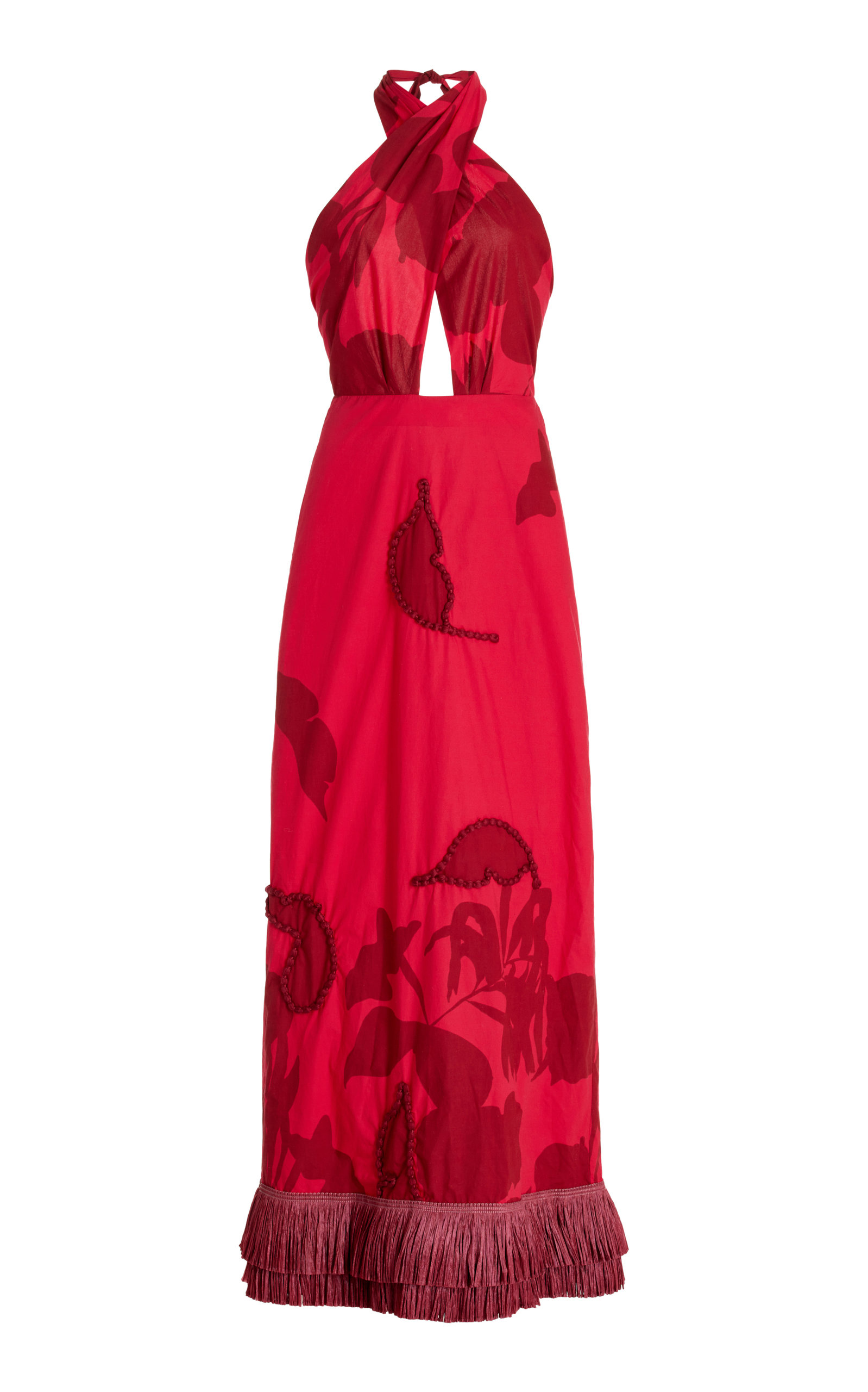 Johanna Ortiz - Women's Individual Narratives Fringed Cotton Maxi Dress - Multi - US 0 - Moda Operandi
