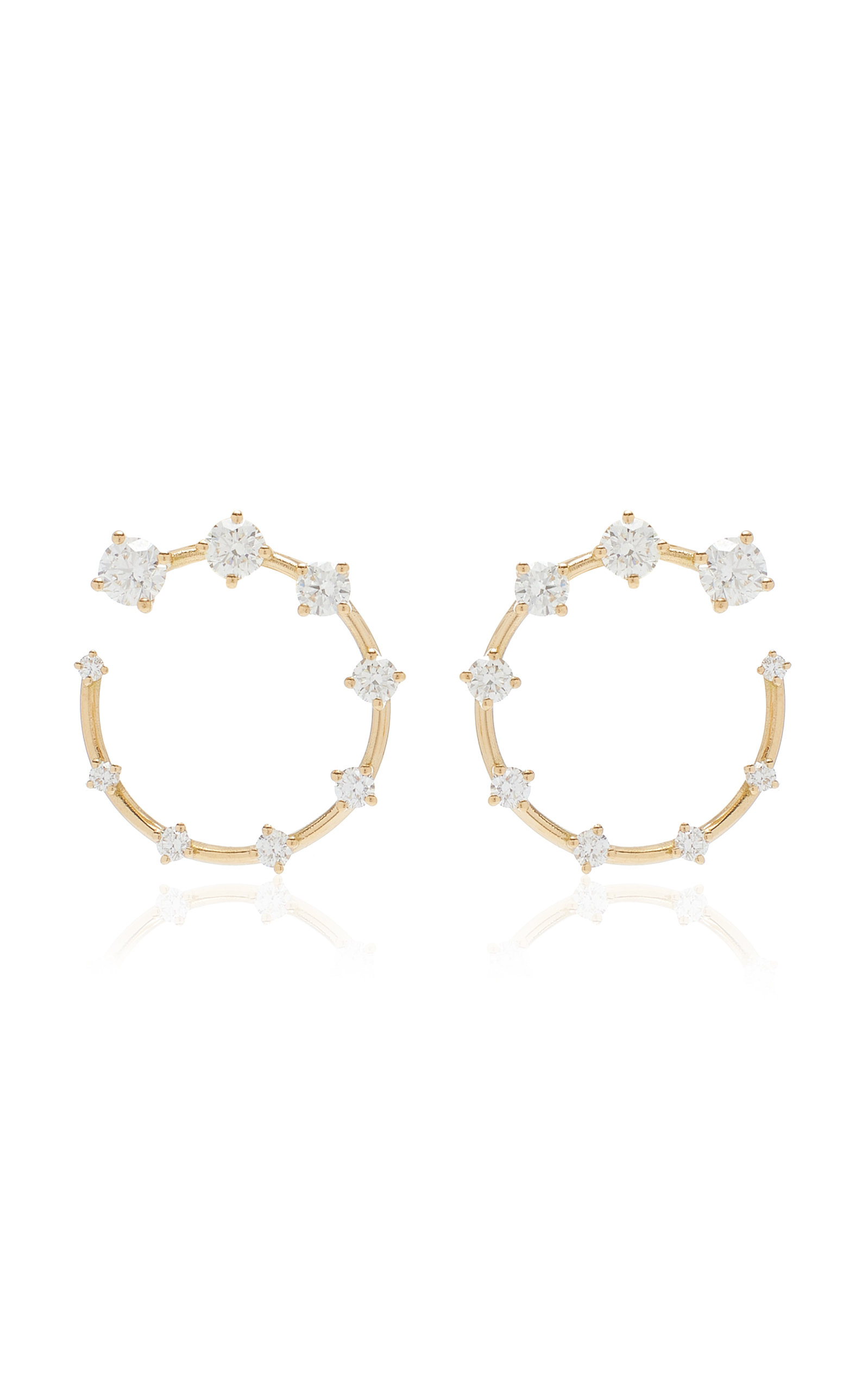 Circle Small 18K Gold Diamond Earrings