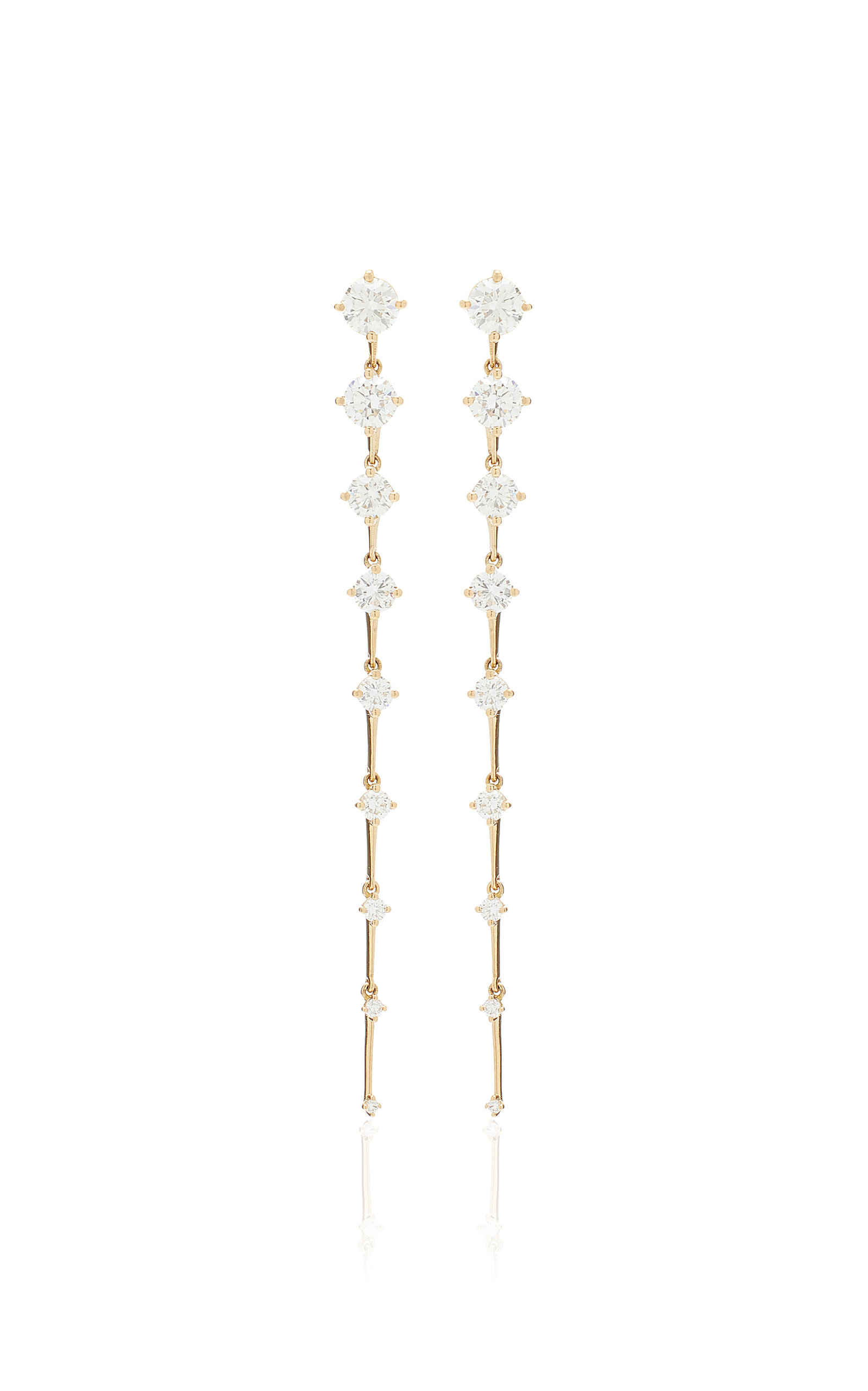 Sequence Long 18K Gold Diamond Earrings