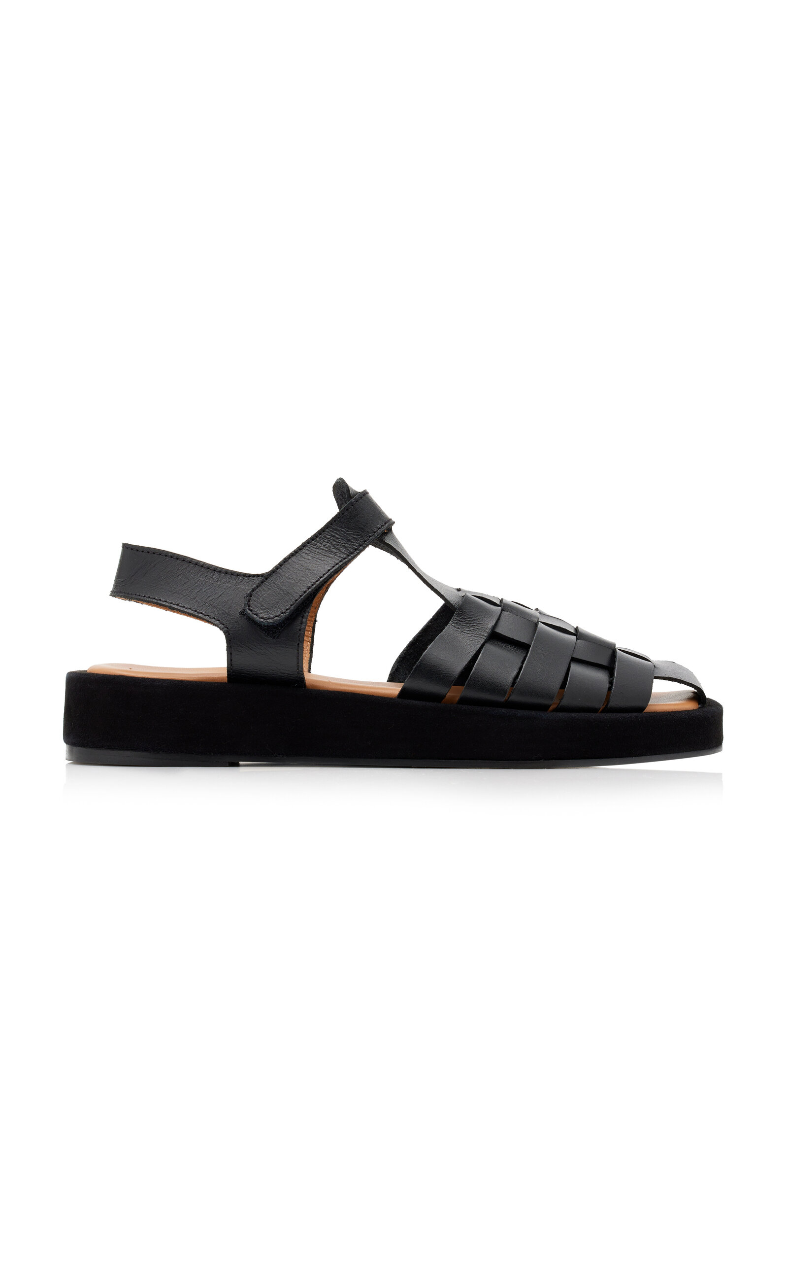 Shop Flattered Gigi Leather Sandals In Black