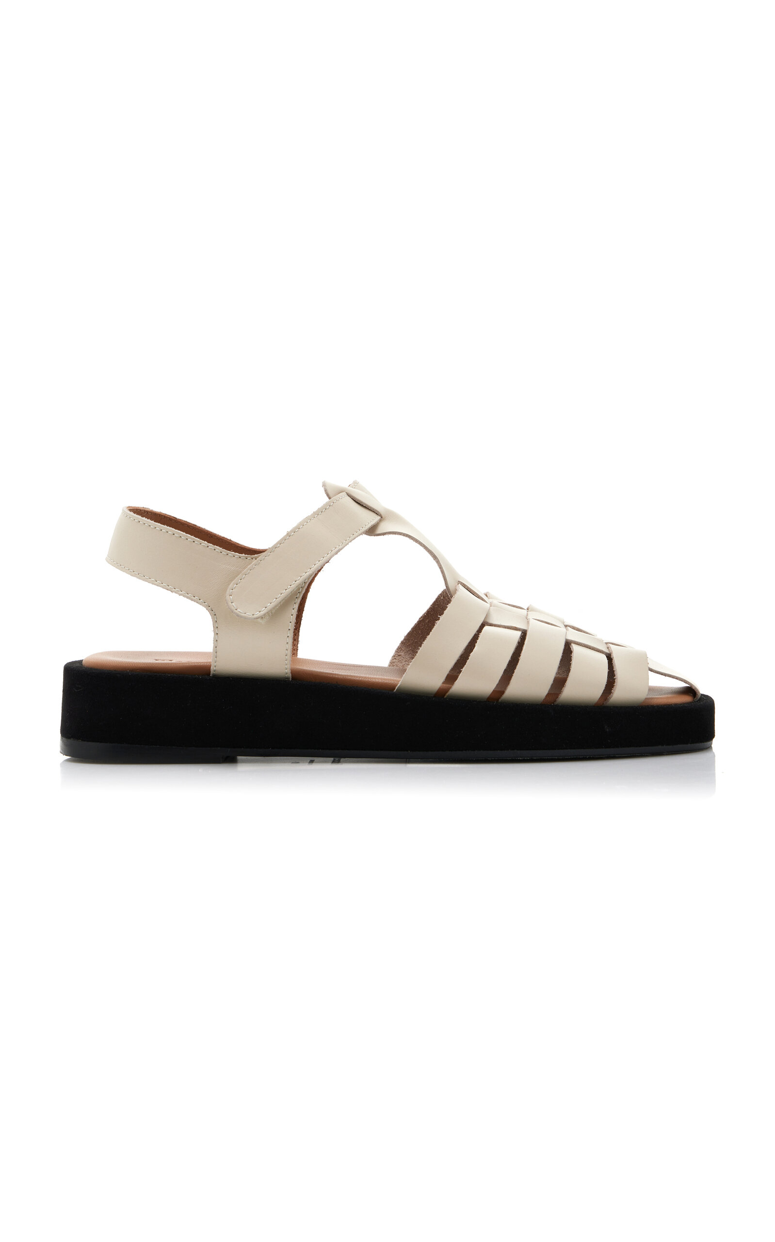 Shop Flattered Gigi Leather Sandals In Ivory