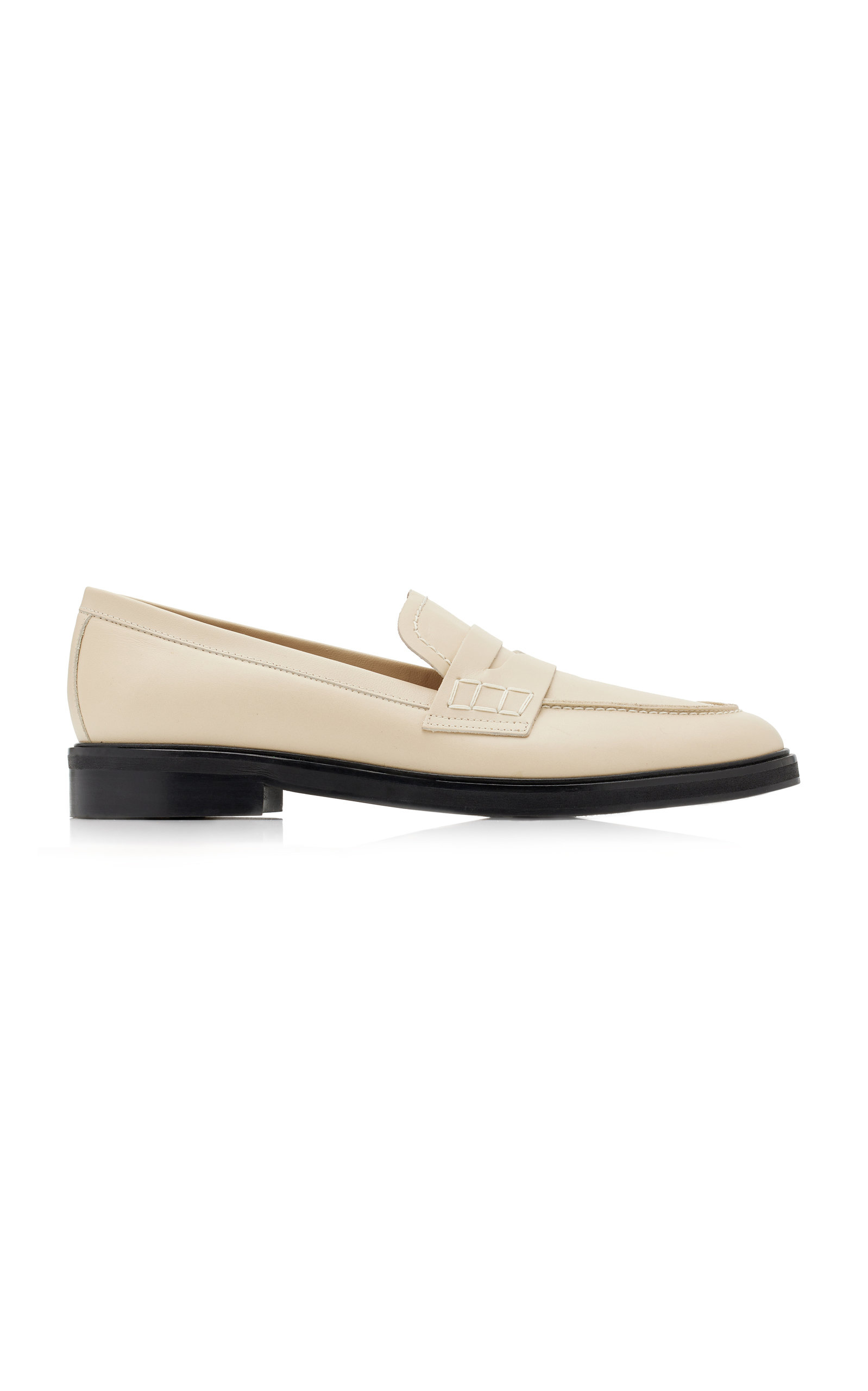 Shop Flattered Sara Leather Loafers In White
