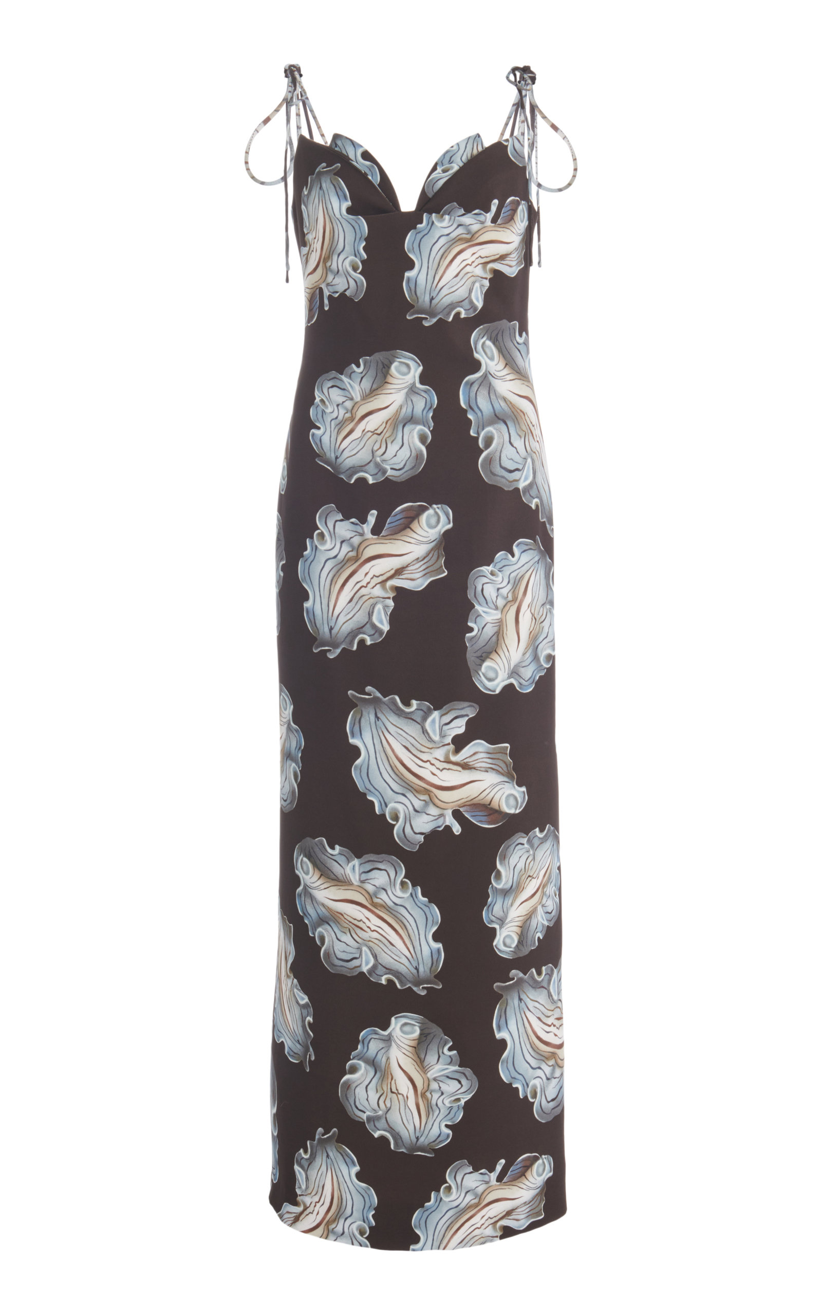 Del Core Women's Tie-detailed Printed Maxi Dress
