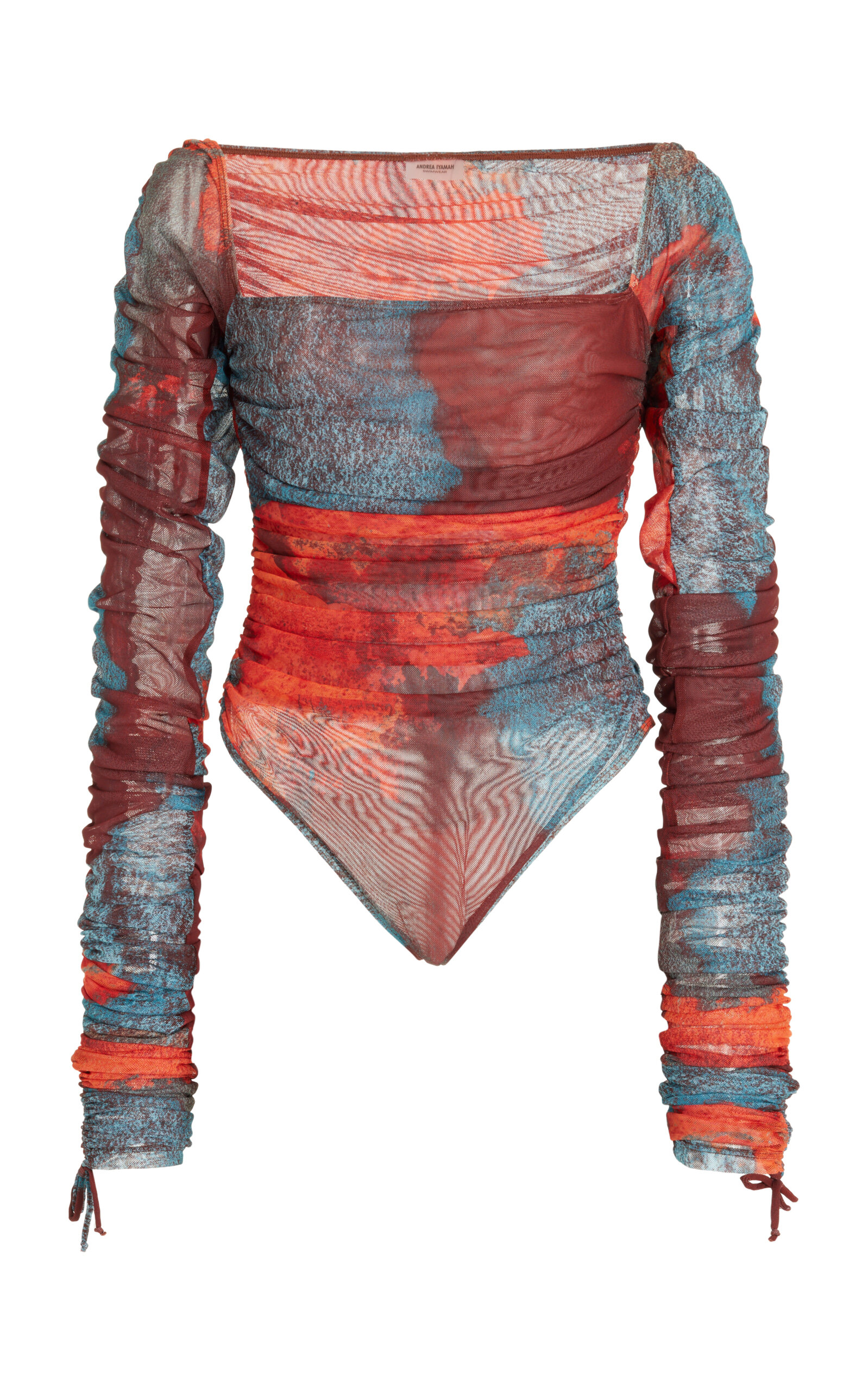 Andrea Iyamah Women's Paro Mesh Cotton-Blend Thong Bodysuit