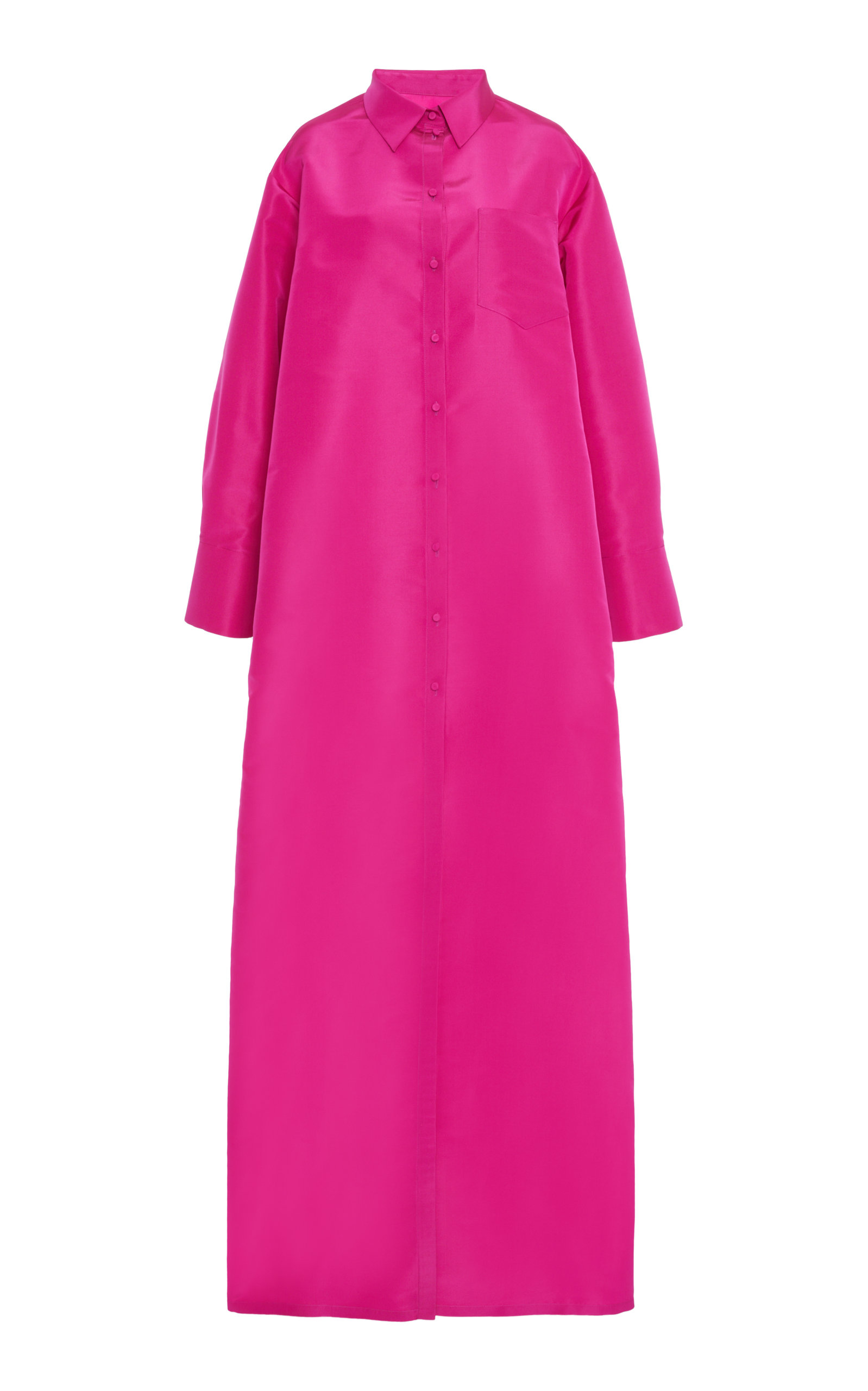 Click to view more detailed imagery on our partner's website Valentino Women's Silk Faille Shirt Gown In Pink