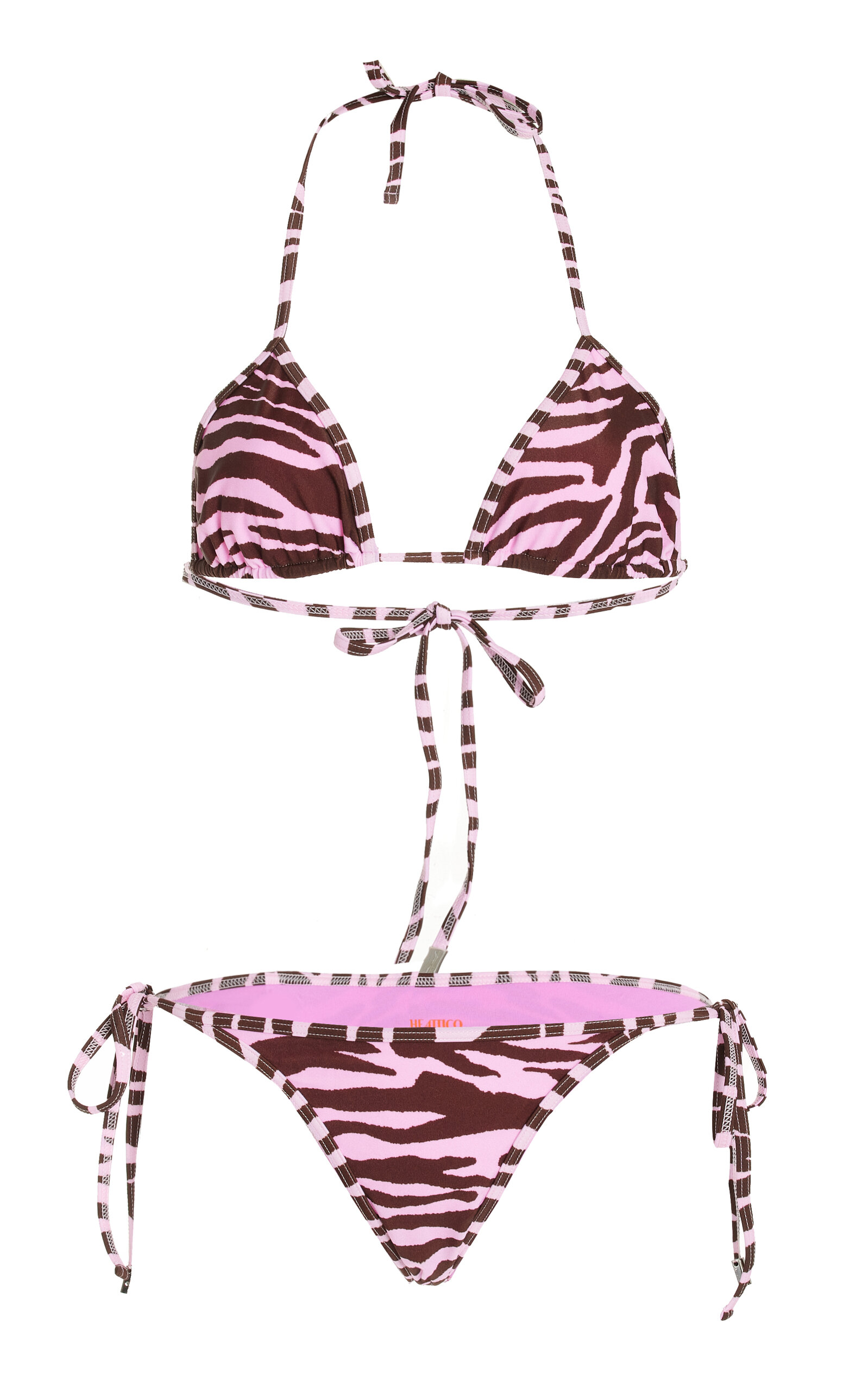 Attico Zebra-print Bikini In Animal