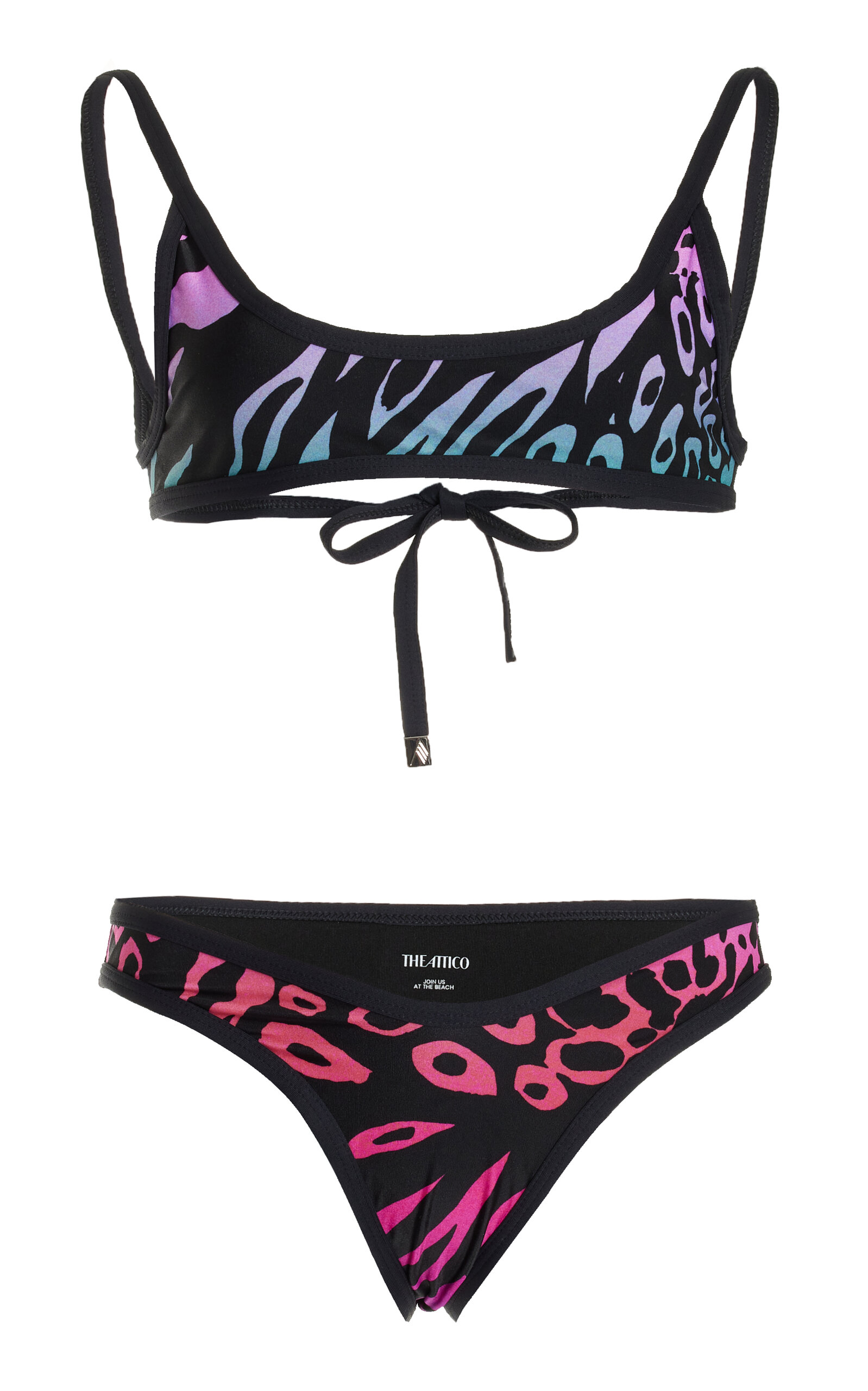 Attico Gradient Animal Print Bikini In Animal