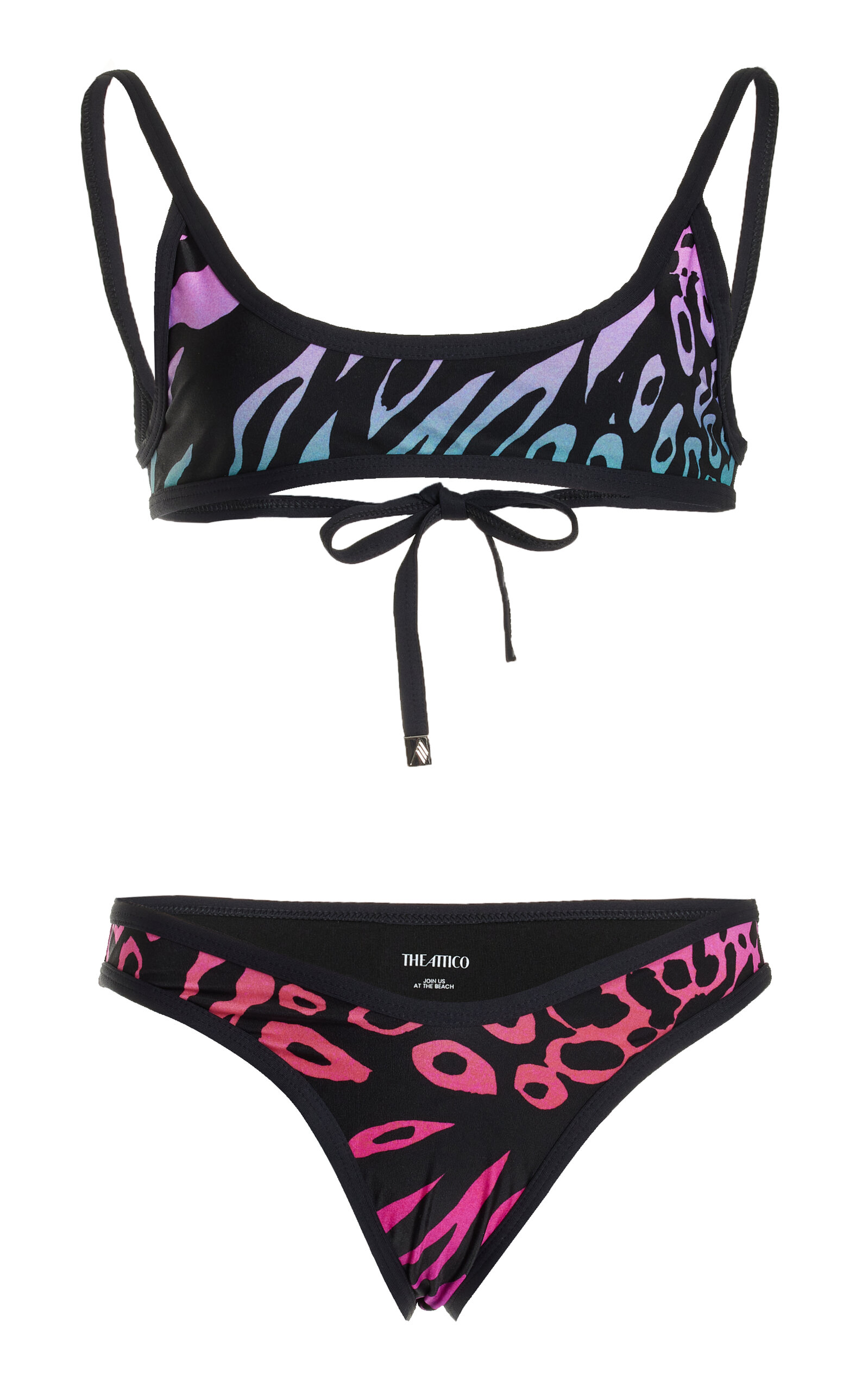 Attico Gradient Animal Print Bikini In Multicolor