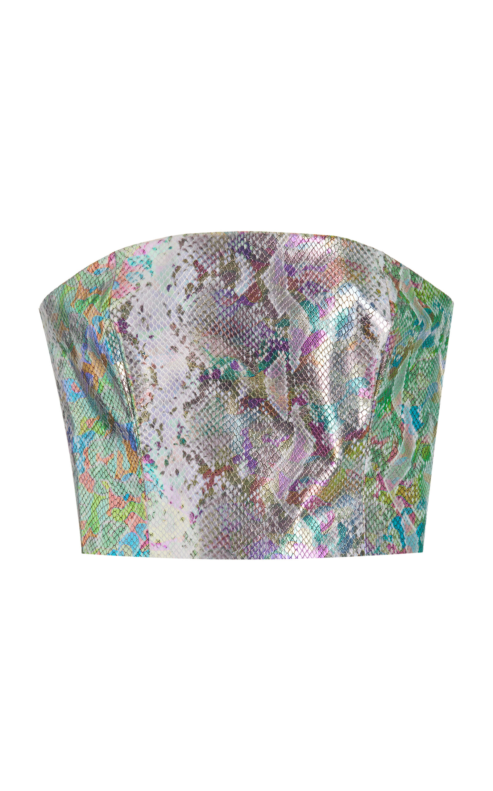 Rotate Birger Christensen Ladies Spiced Plum Comb Snake Embossed Bandeau Top In Python