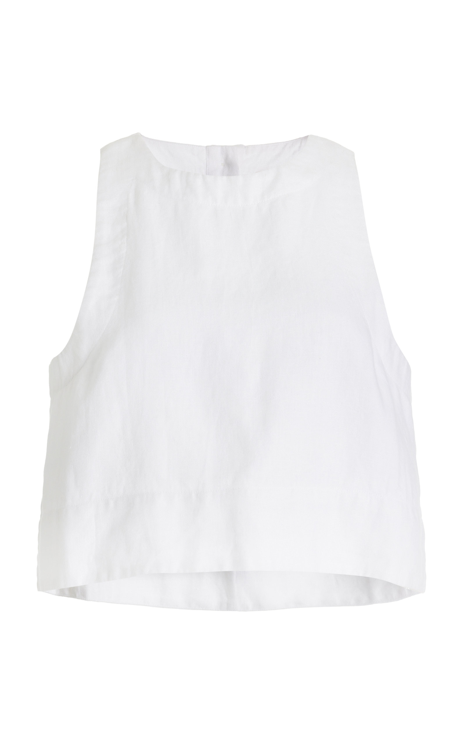 Posse Exclusive Poppy Linen Cropped Top In White