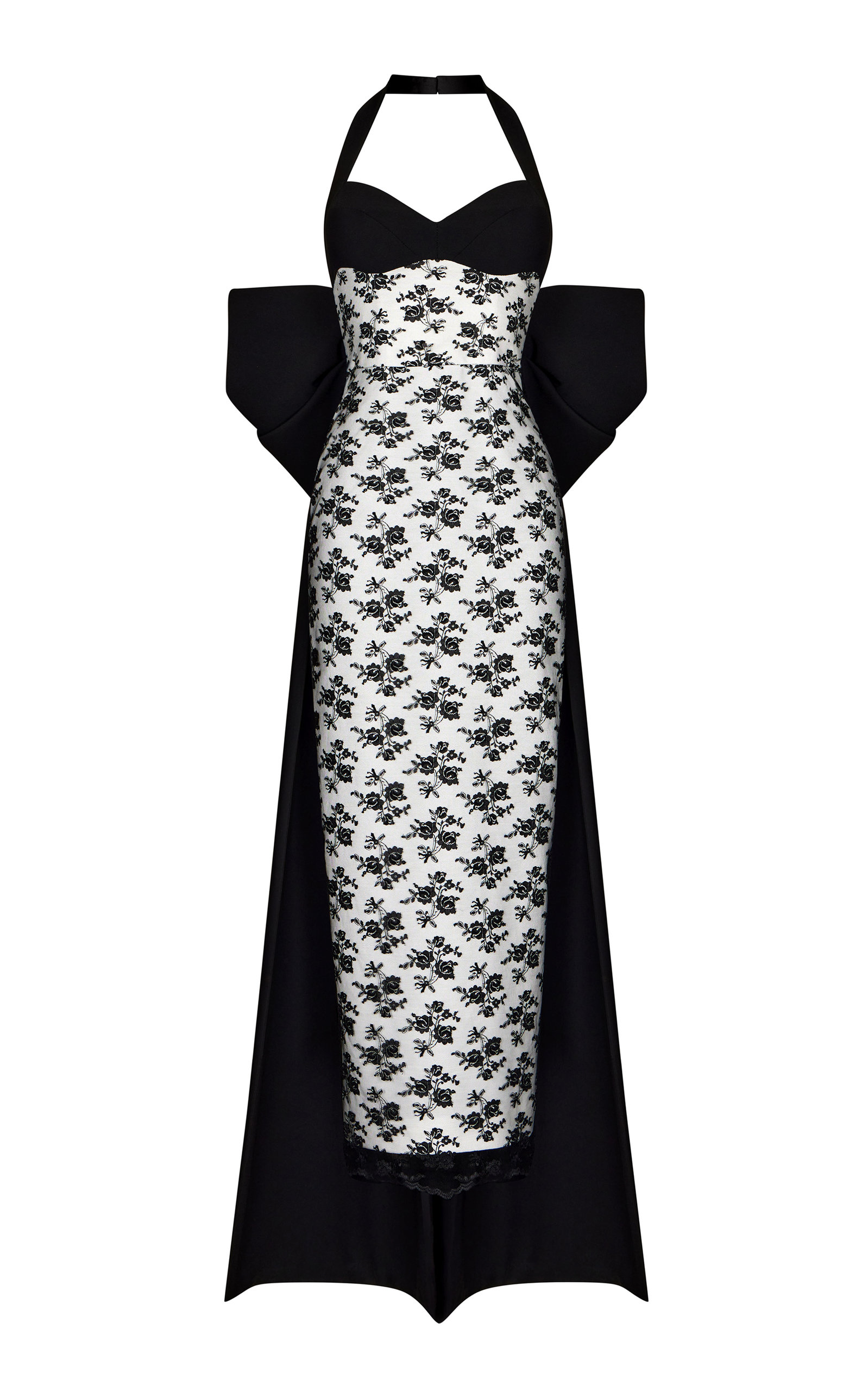 Rasario Women's Bow-Embellished Crepe & Lace Midi Dress