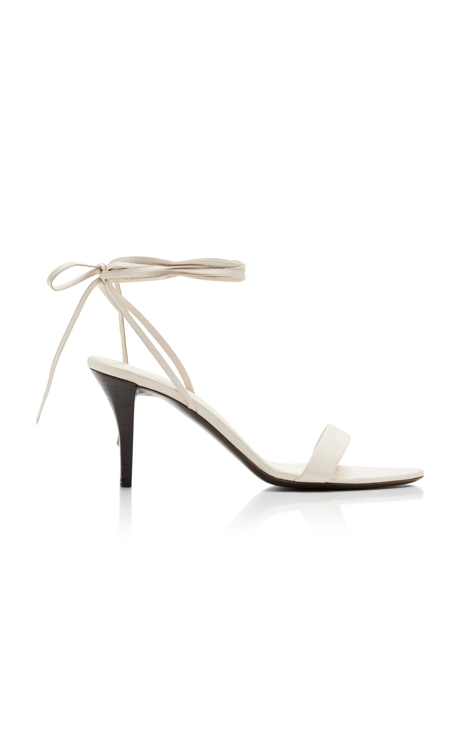 The Row Maud Lace-Up Leather Sandals - White