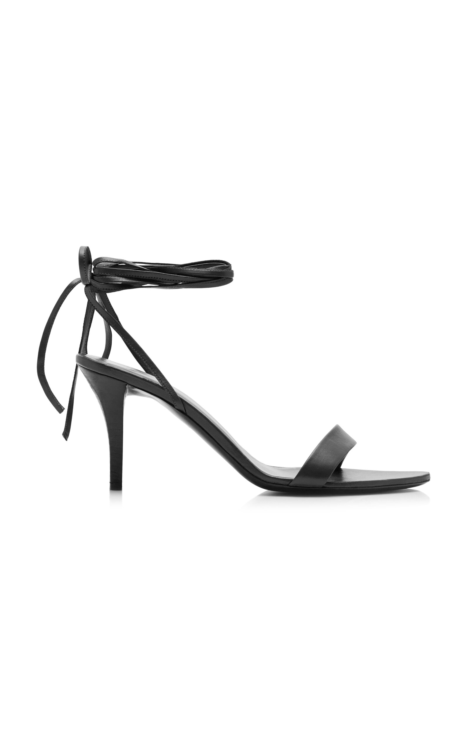The Row Maud Lace-up Leather Sandals In Black