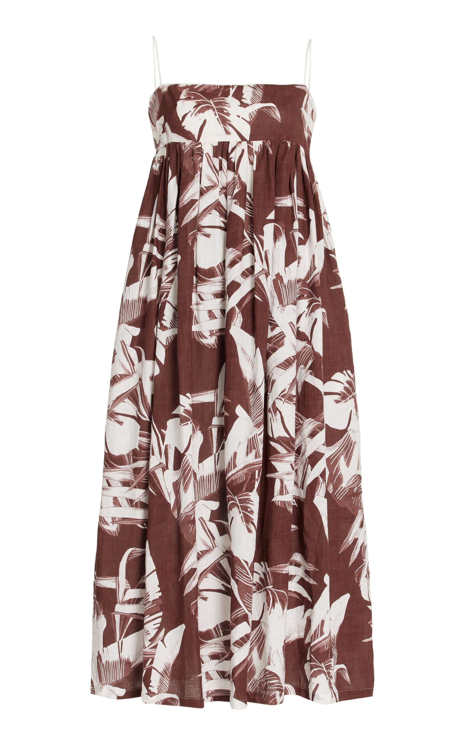 Three Graces London Katie Linen Midi Dress In Multi