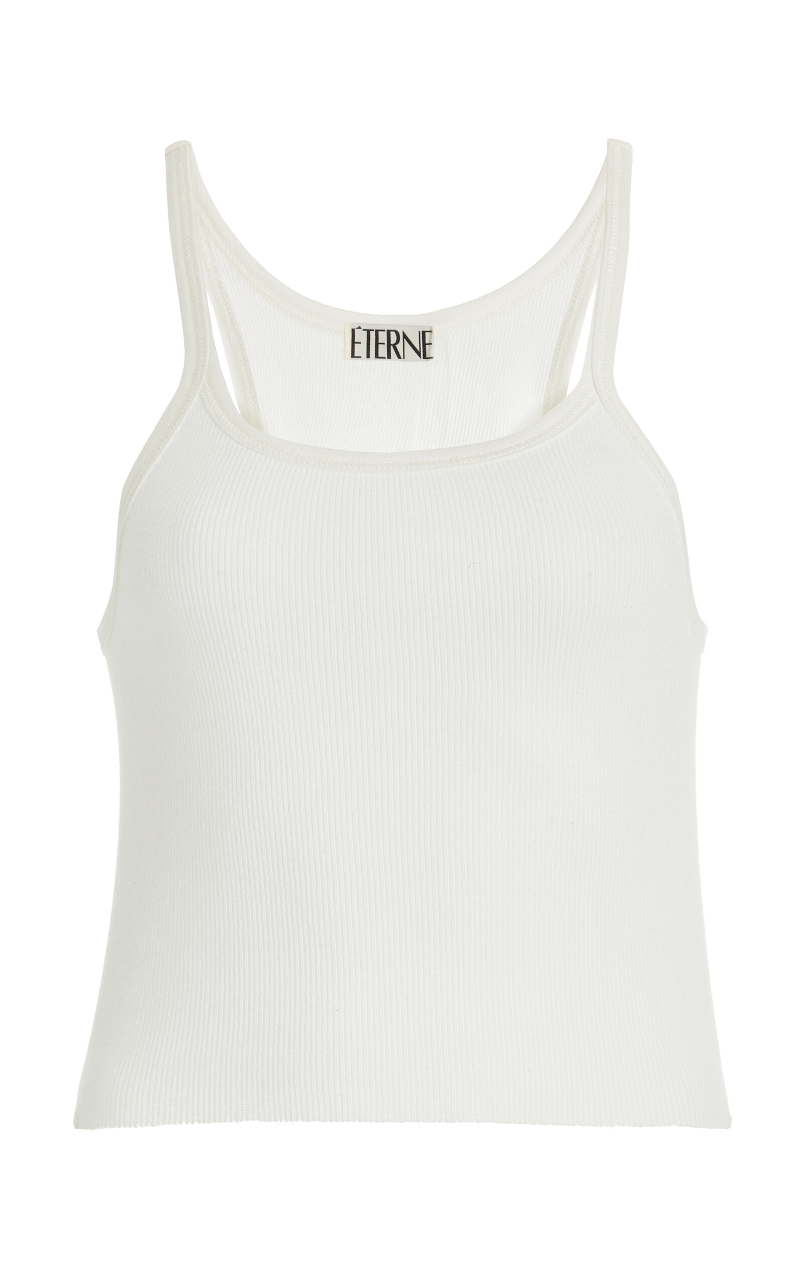 Éterne - Ribbed Cotton Tank Top - Ivory - L - Moda Operandi