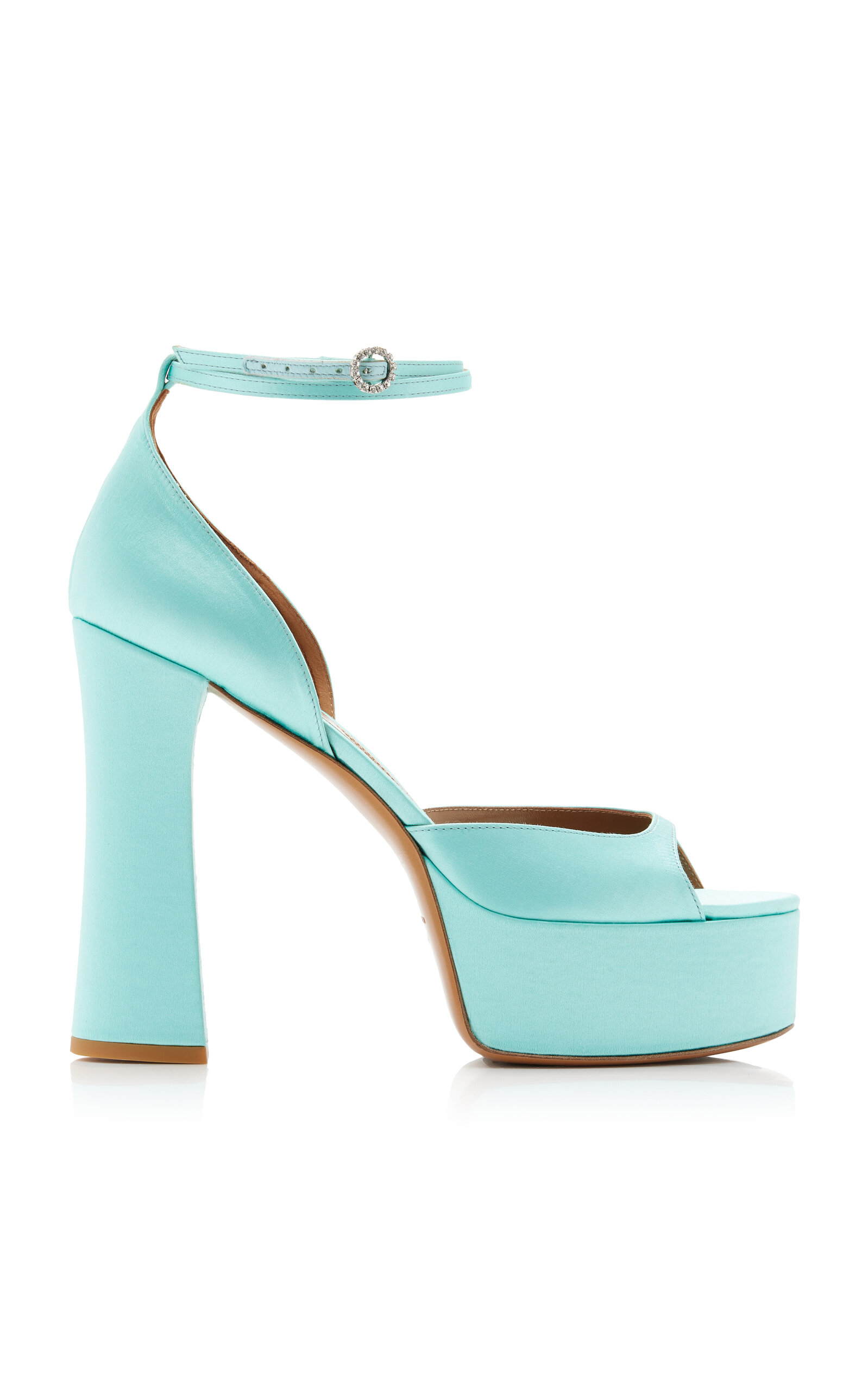 Arielle Baron Dolce Silk Platform Pumps In Blue
