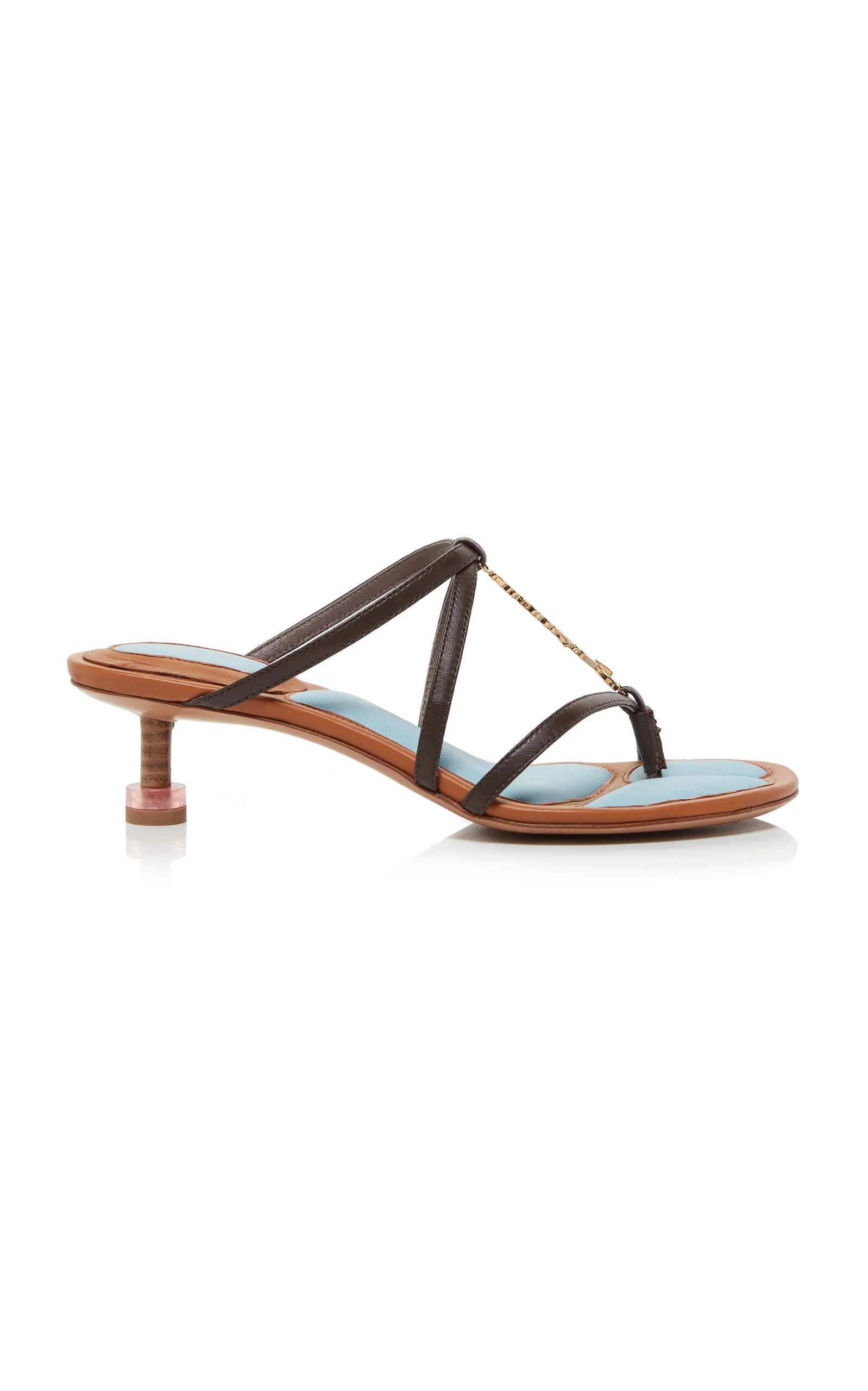 Jacquemus Logo High-heeled Sandals In Brown