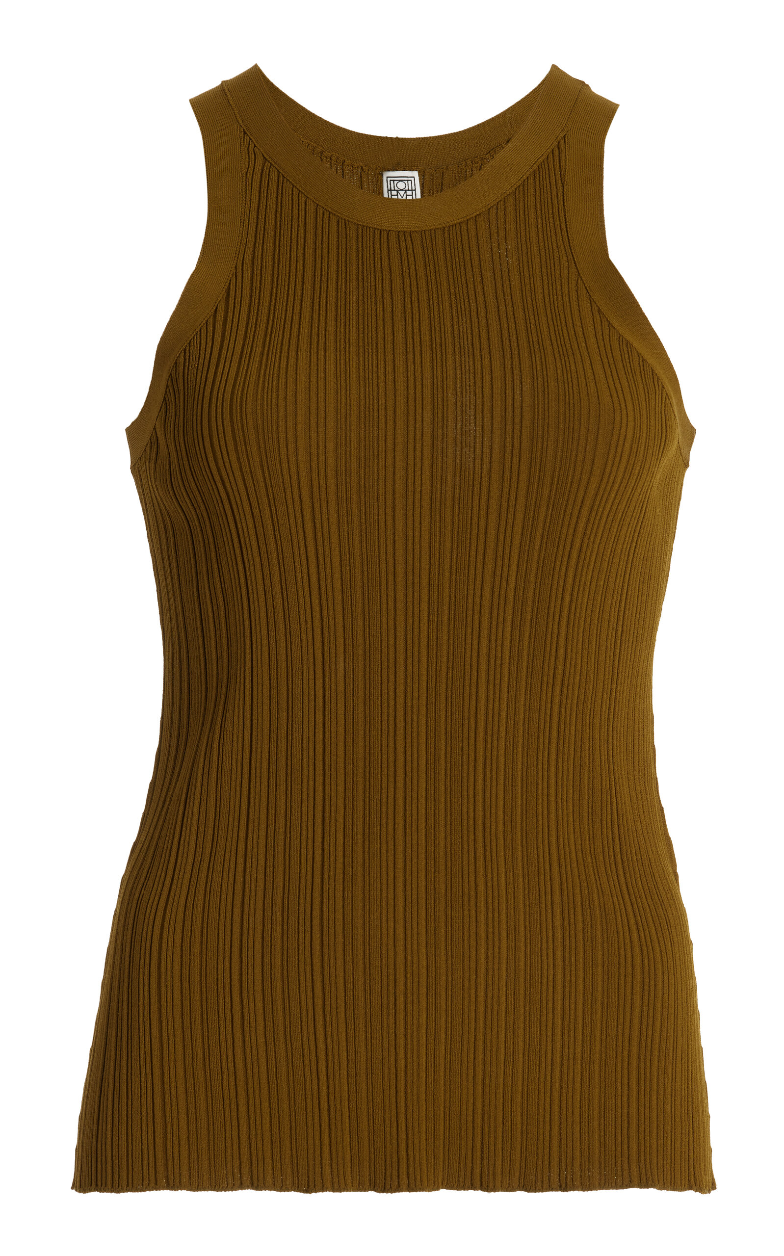 Totême Seamless Ribbed-jersey Tank Top In Green