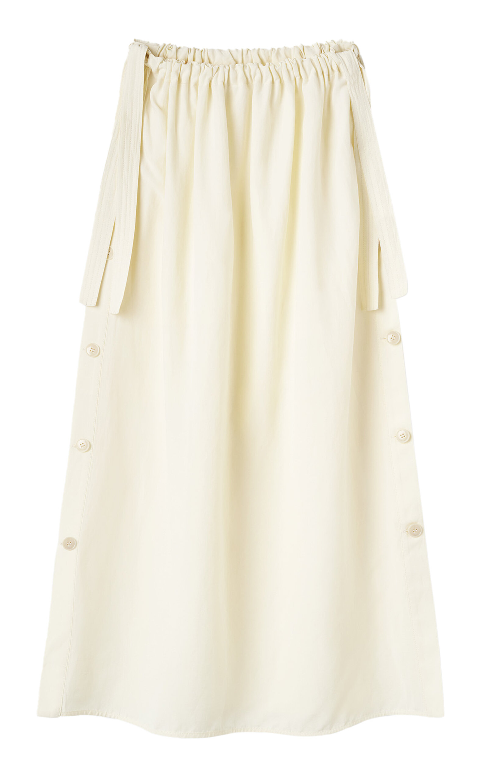 Toteme Buttoned Drawstring Midi Skirt - White - Women's Clothing