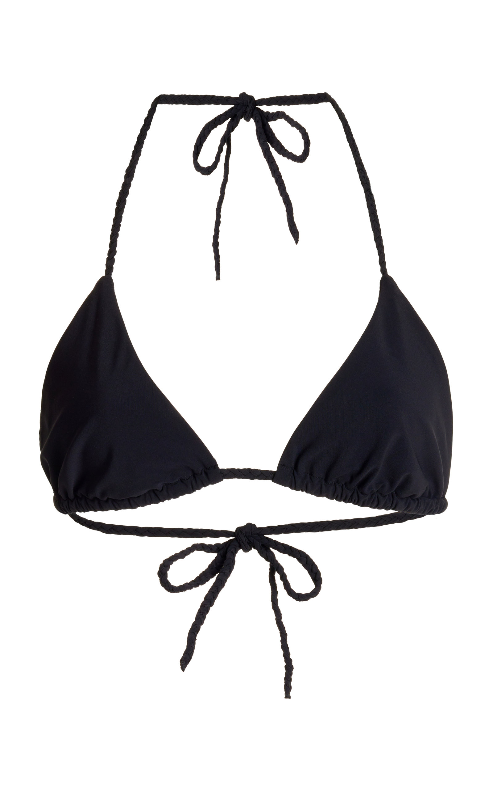 Totême Braid-tie Triangle Bikini Top In Black