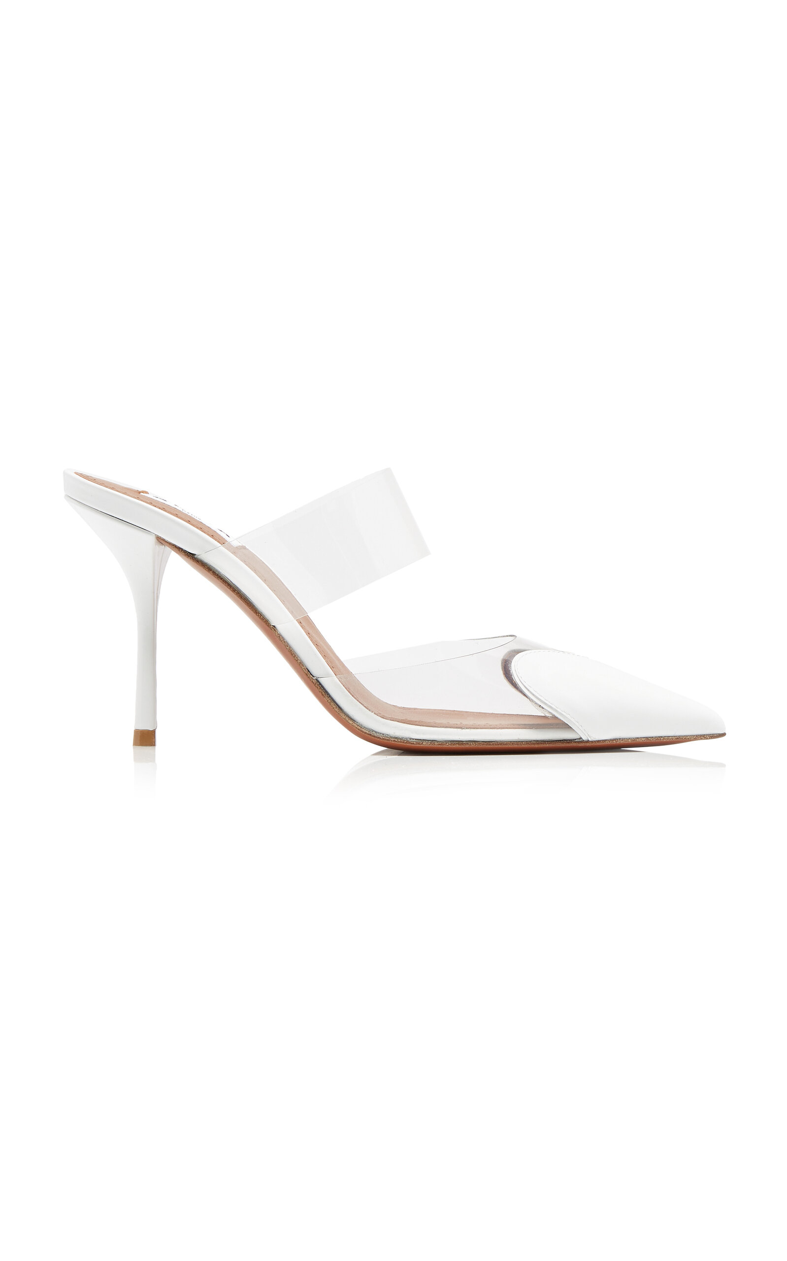 ALAÏA Le Cœur PVC; Leather Mules