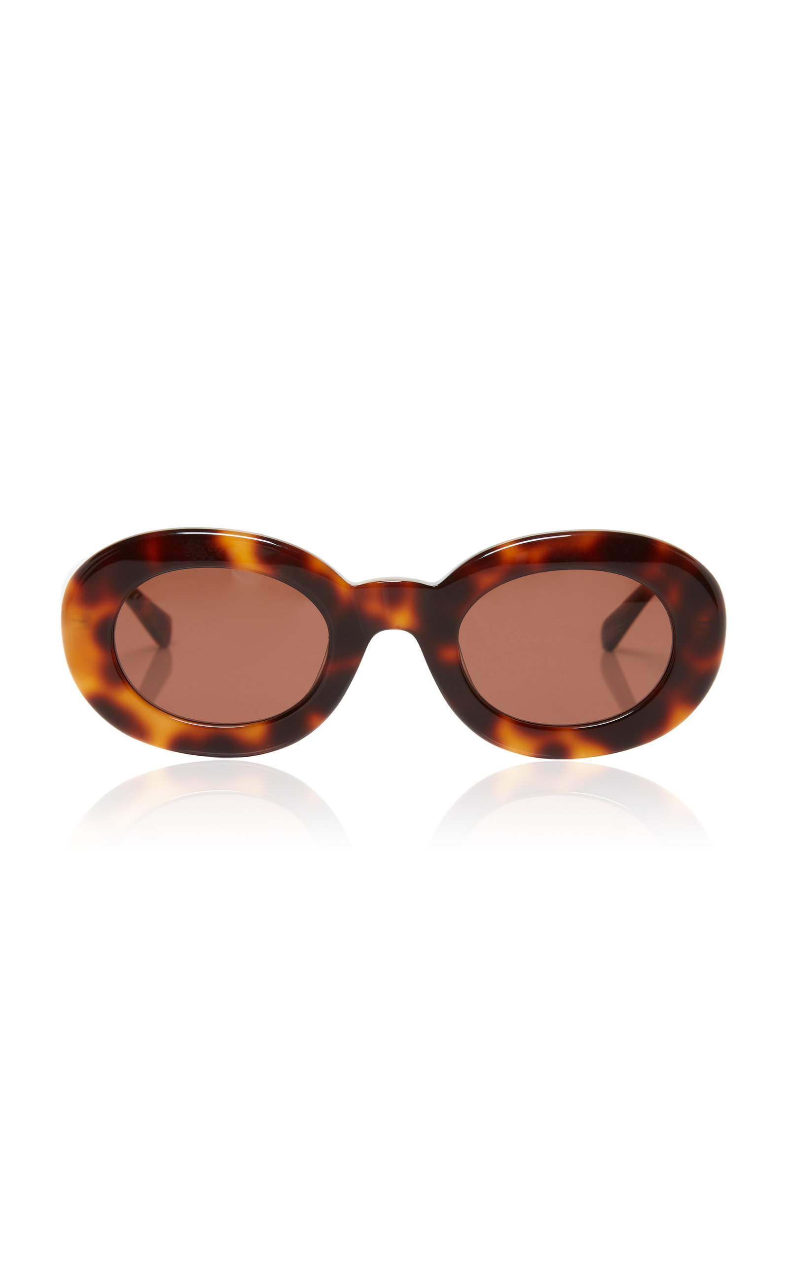 Jacquemus Tortoiseshell Le Raphia 'les Lunettes Pralu' Sunglasses In Brown