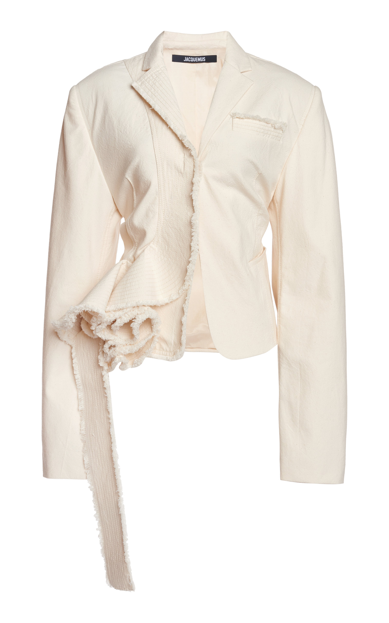 Jacquemus Stretch Wool Blazer Jacket In White