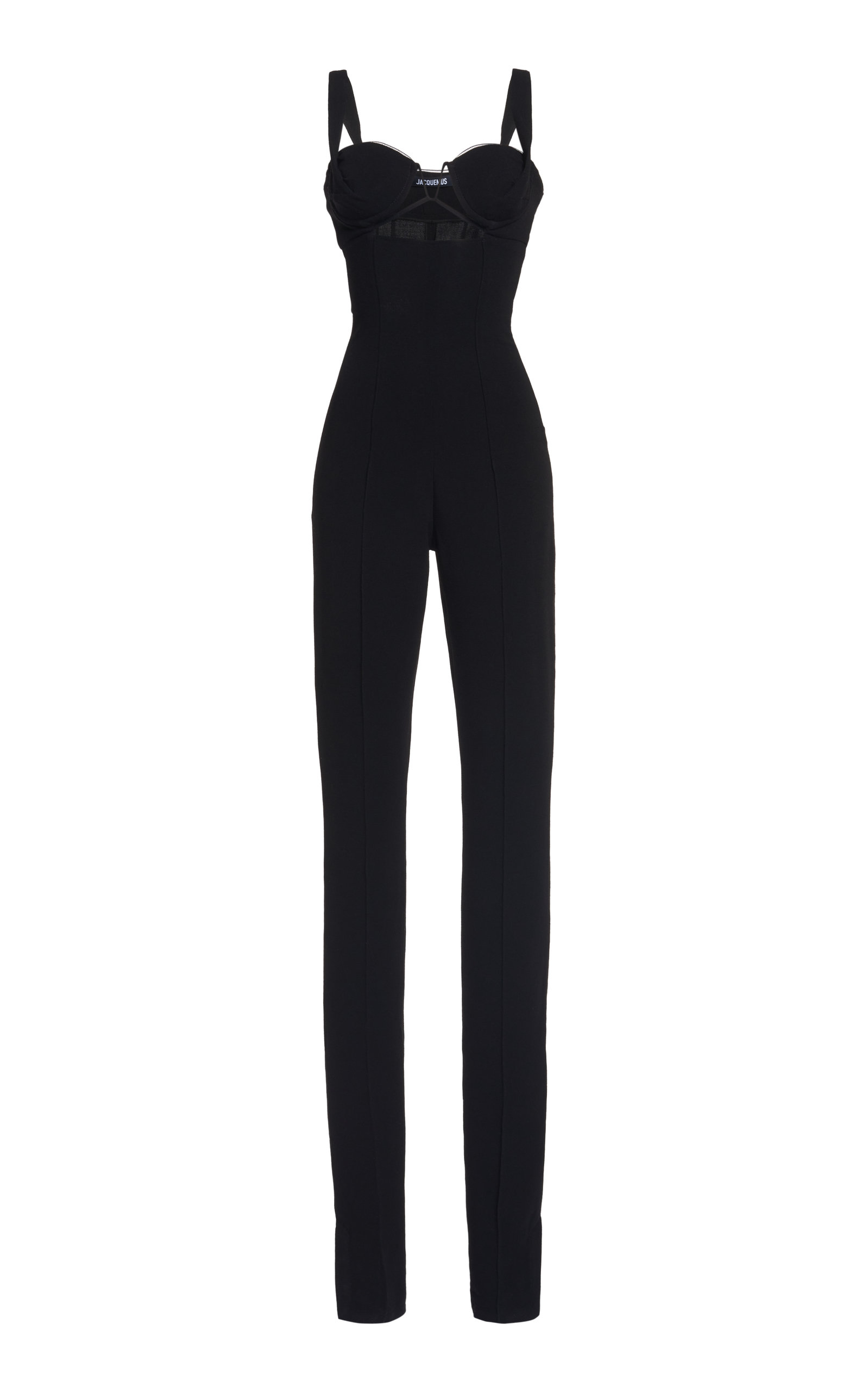 Jacquemus La Combinaison Bikini Wool-blend Jumpsuit In Black