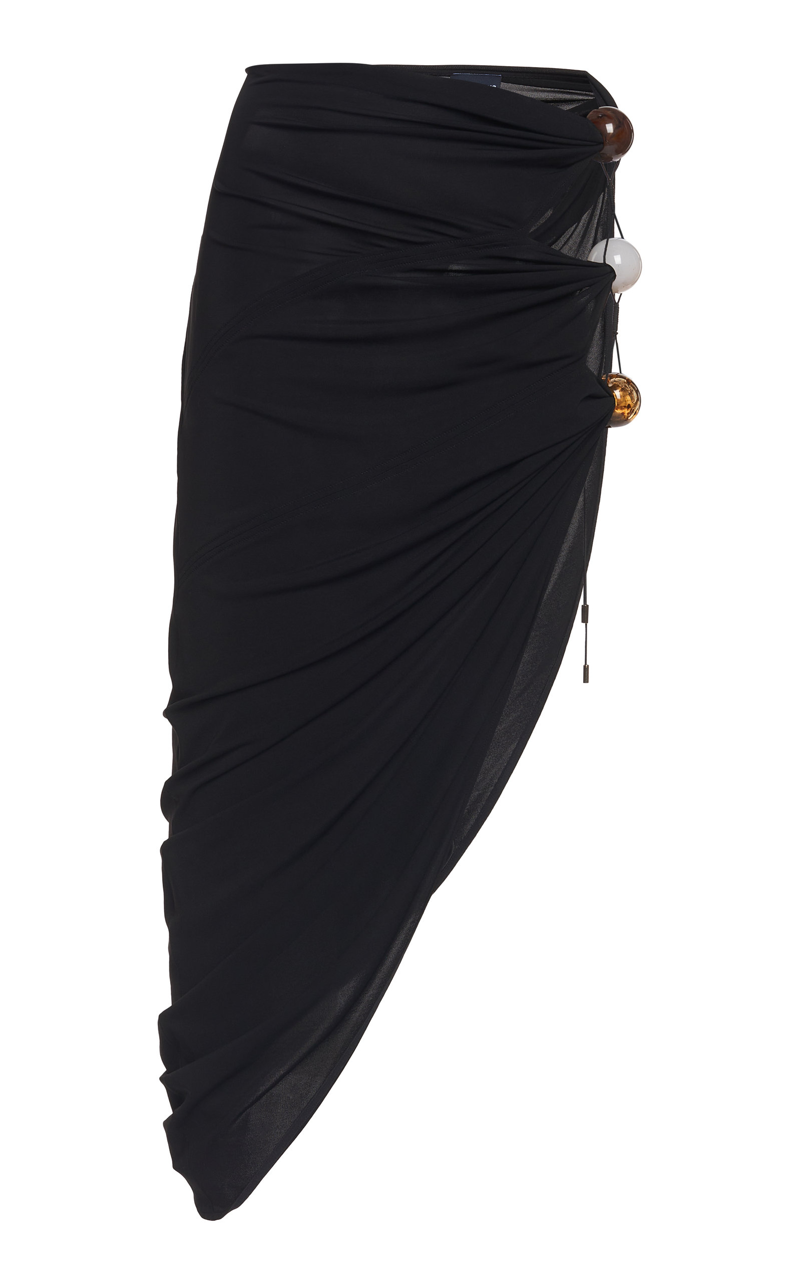 Jacquemus Black Le Raphia 'la Jupe Perola' Midi Skirt In Black
