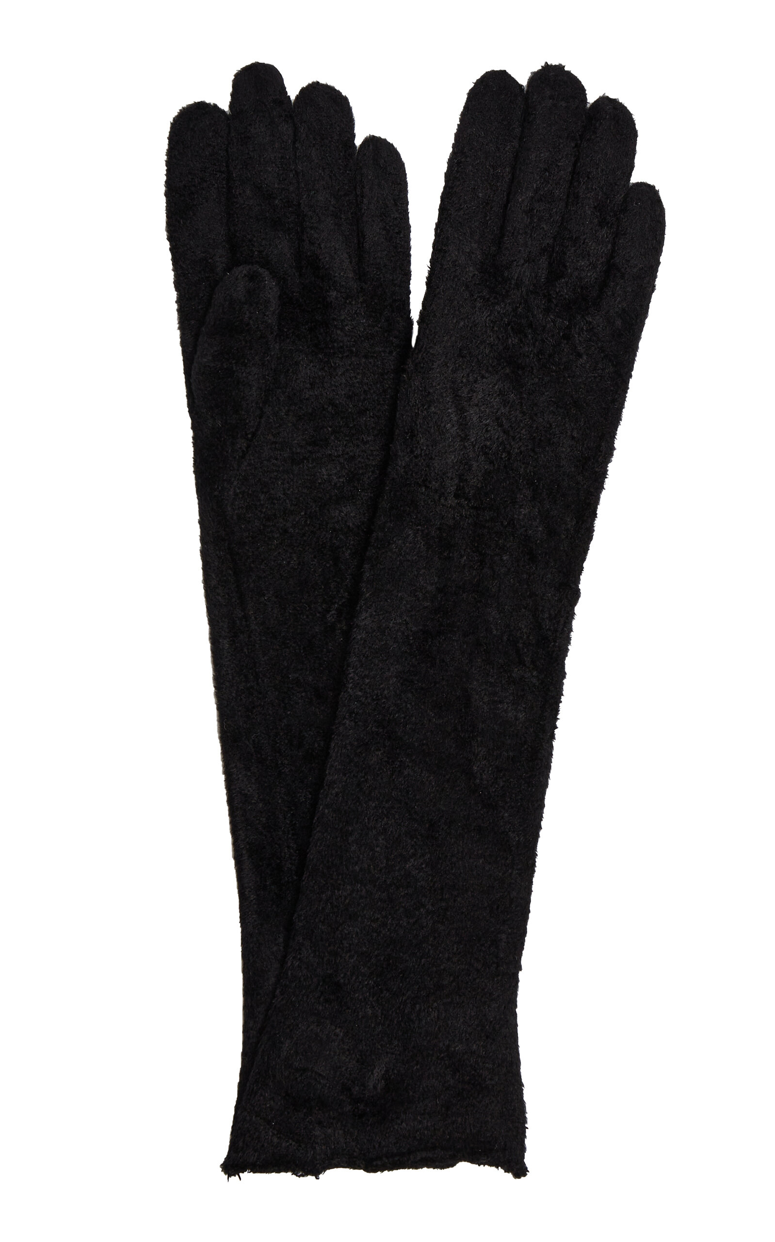 Alaïa Velvet Gloves In Black