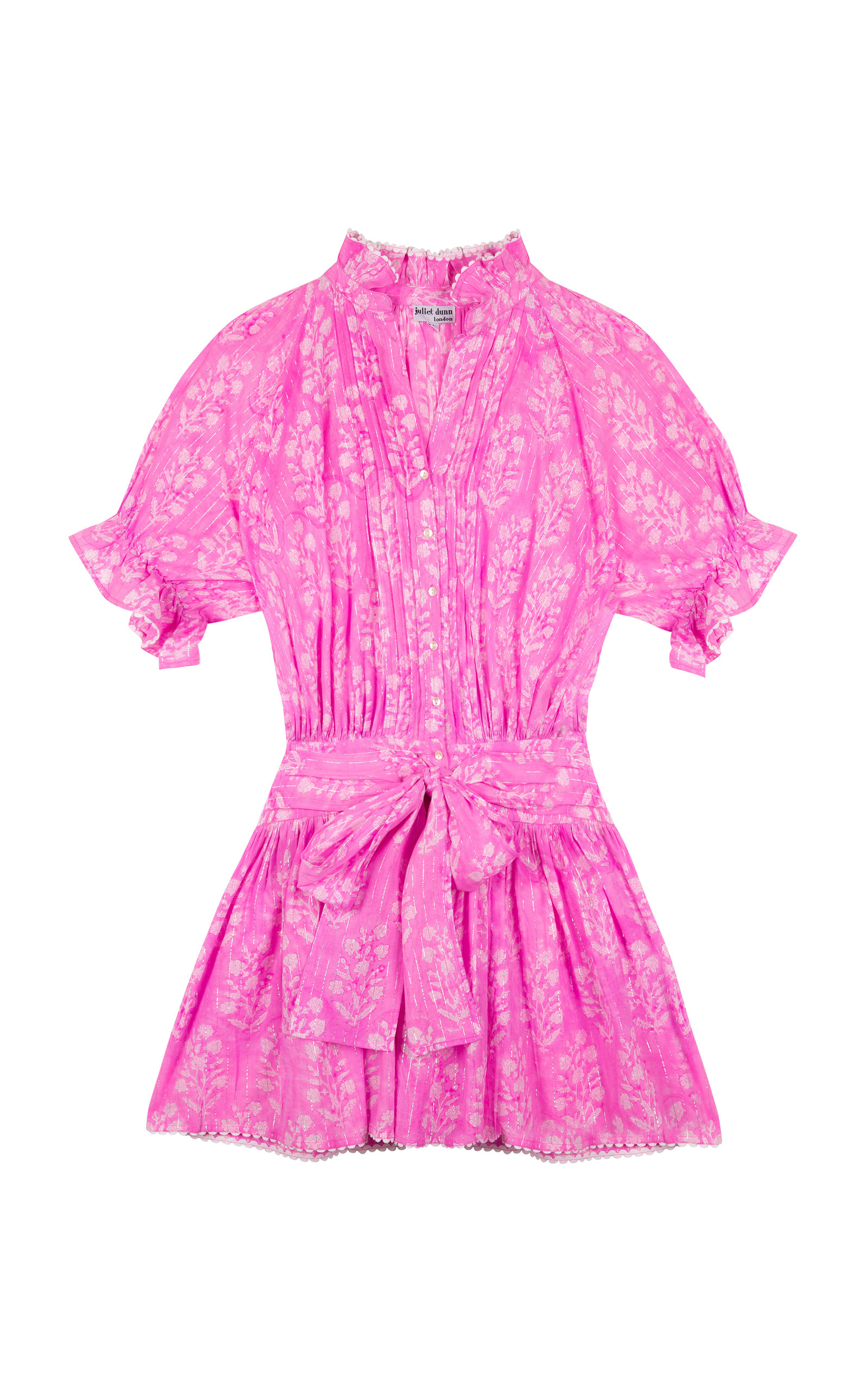 Juliet Dunn Small Flower Blouson Cotton Mini Dress