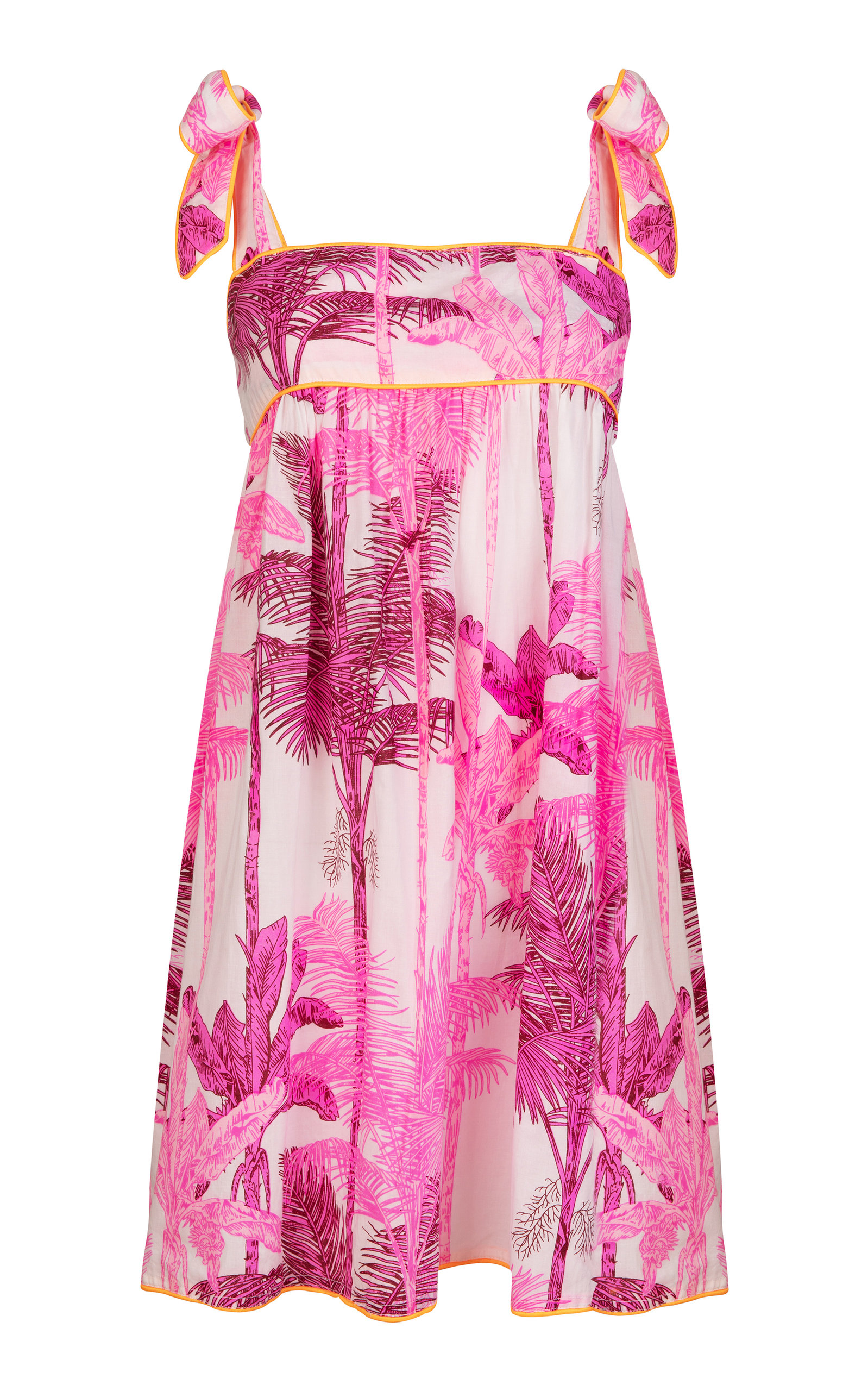 Juliet Dunn Printed Cotton Mini Baby Doll Dress