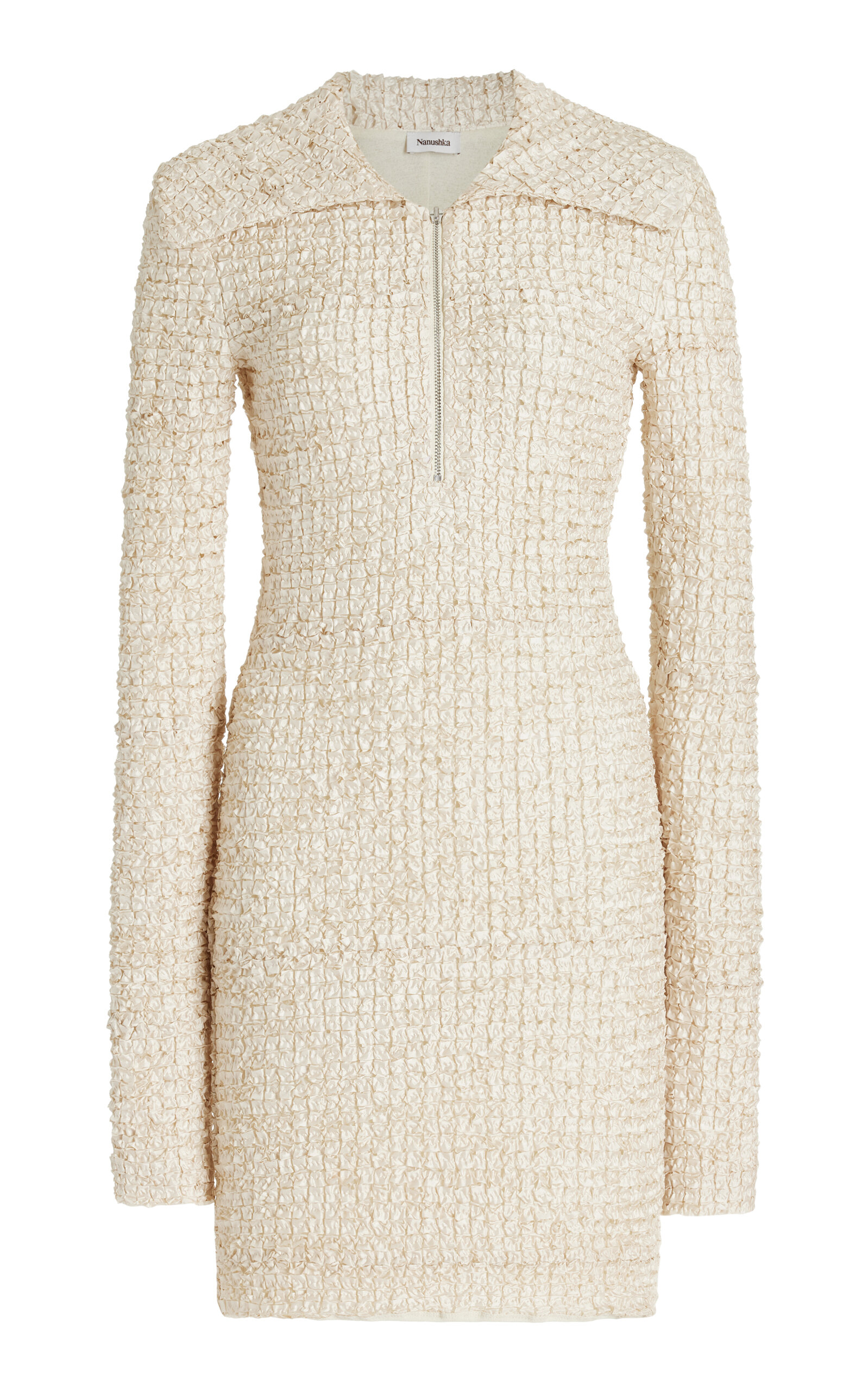 Nanushka Off-white Adriane Minidress In Neutral
