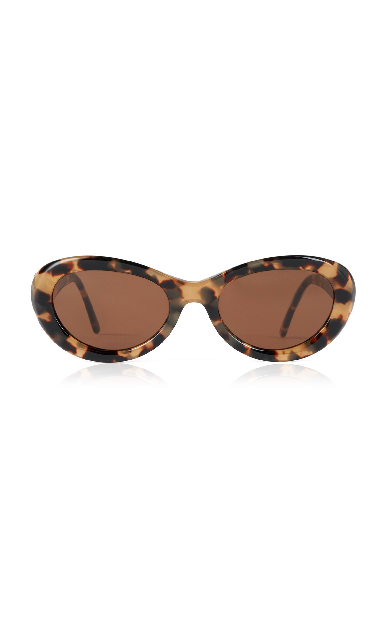 Shop Totême The Ovals Round-frame Acetate Sunglasses In Brown