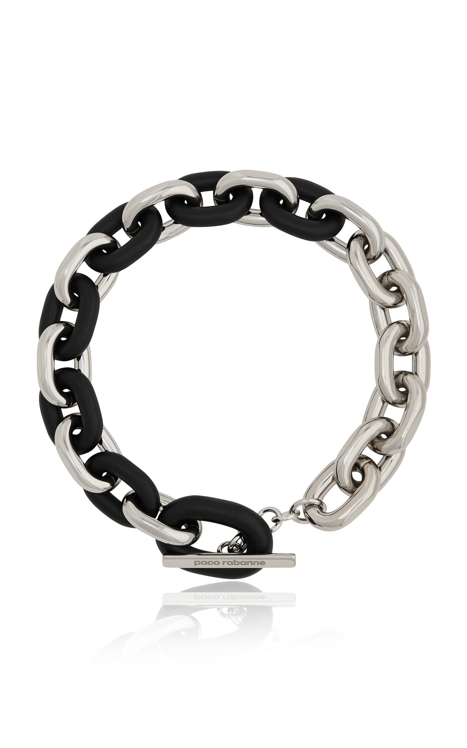 Paco Rabanne - Women's XL Link Aluminum & Leather Necklace - Black - Only At Moda Operandi - Gifts For Her