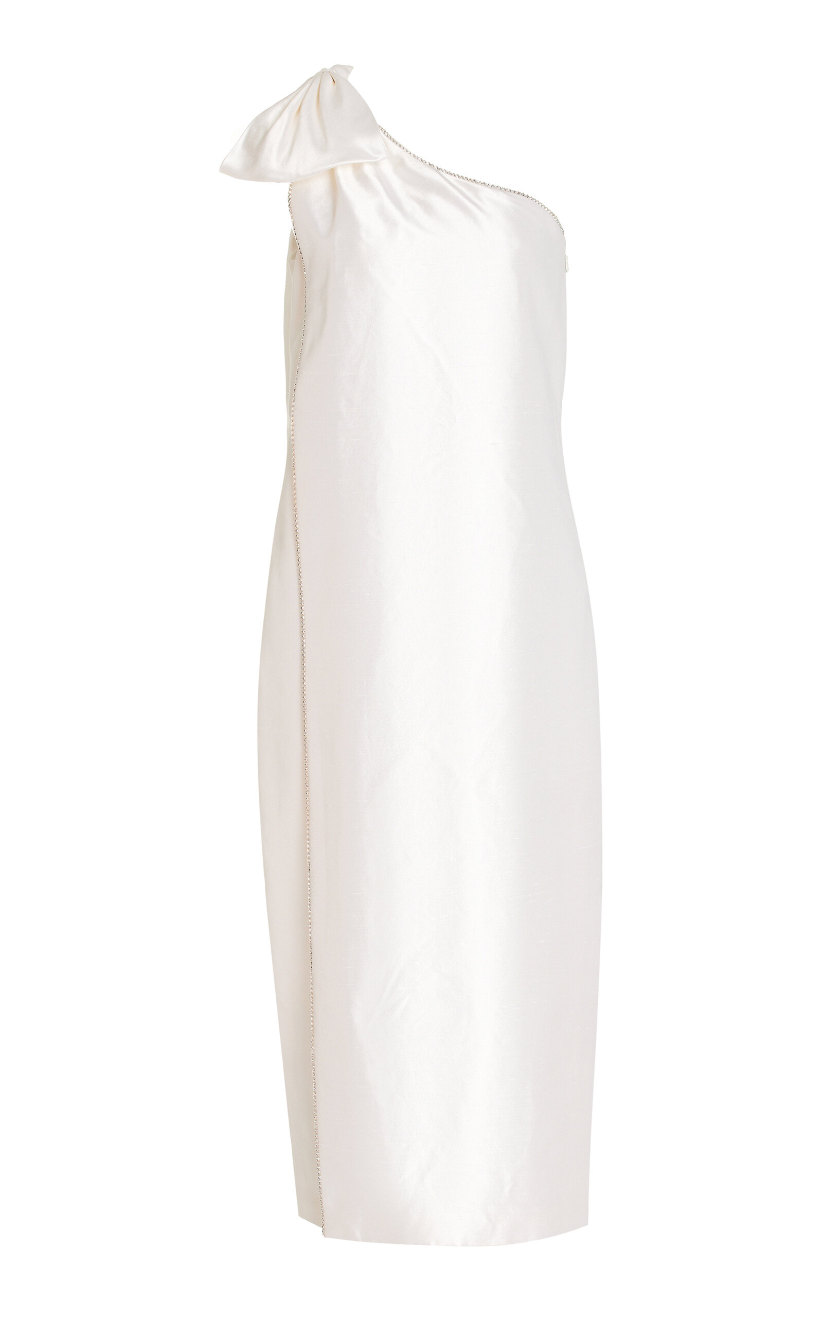 Markarian Exclusive Melia Asymmetric Silk Midi Dress In White